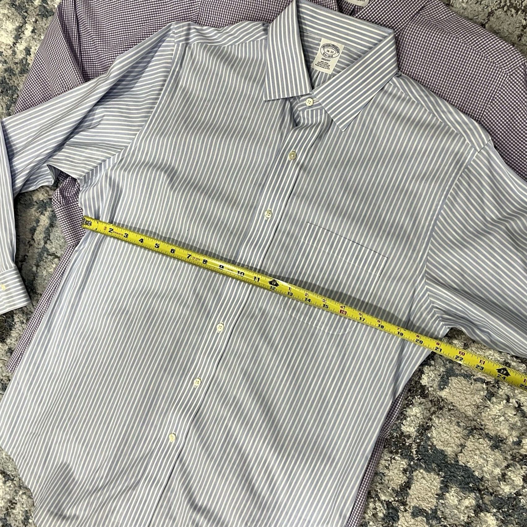 Brooks Brothers Brooks Brothers Mens Dress Shirt Lot Size 16 33 Non Iron Supima Cotton Polka Dot Blue Long Sleeve Regular Fit Classic Office Mens Size 42R - 7 Thumbnail