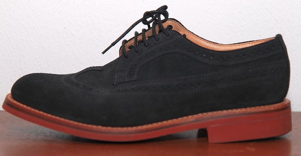 Mark McNairy × Sanders Made in UK Navy Suede Long Wing Brogue Size US 9 / EU 42 - 5 Thumbnail