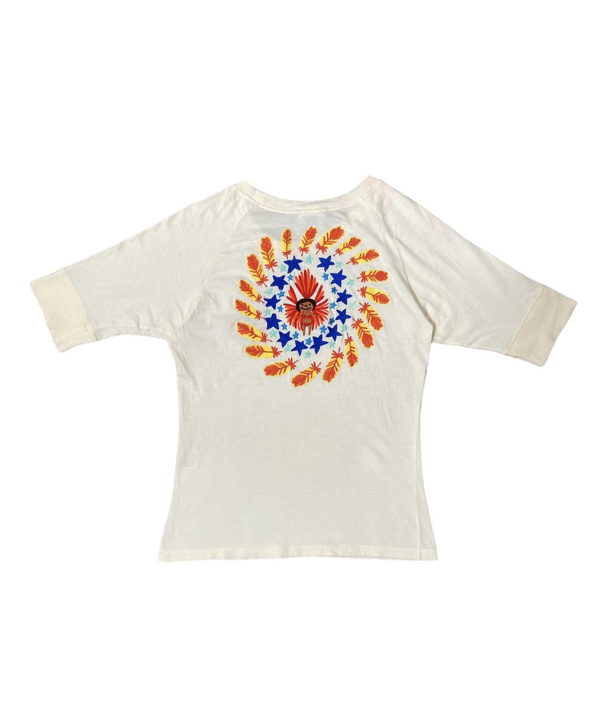 image of Issey Miyake Fetè Hawaiian Girls Embroidery Top in Yellow, Women's (Size Small)