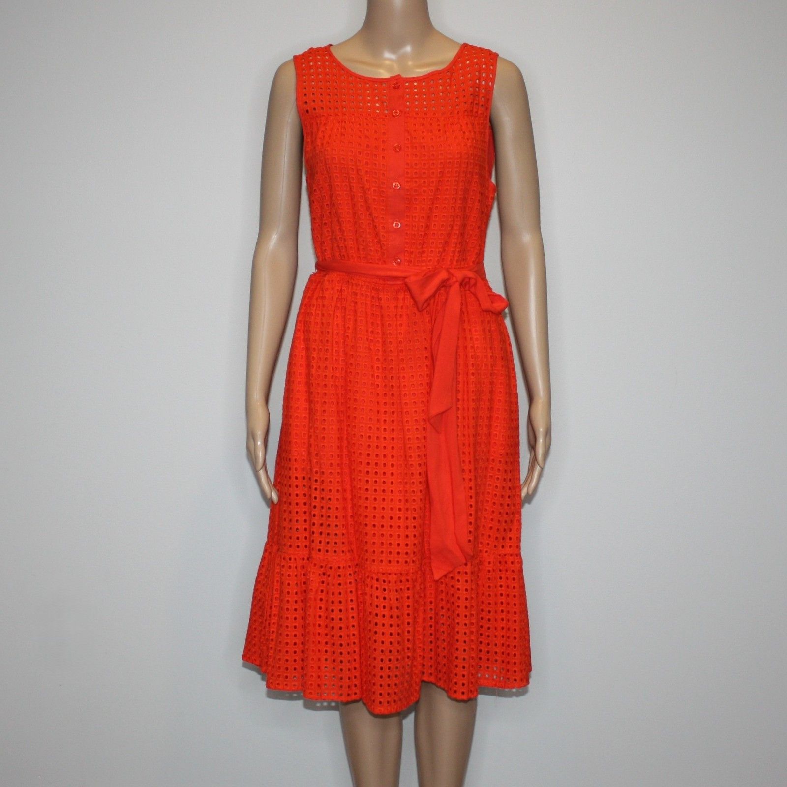 Other Mellóday Eyelet Ruffle Hem Dress in Orange Red Color NWT Size M / US 6-8 / IT 42-44 - 2 Thumbnail