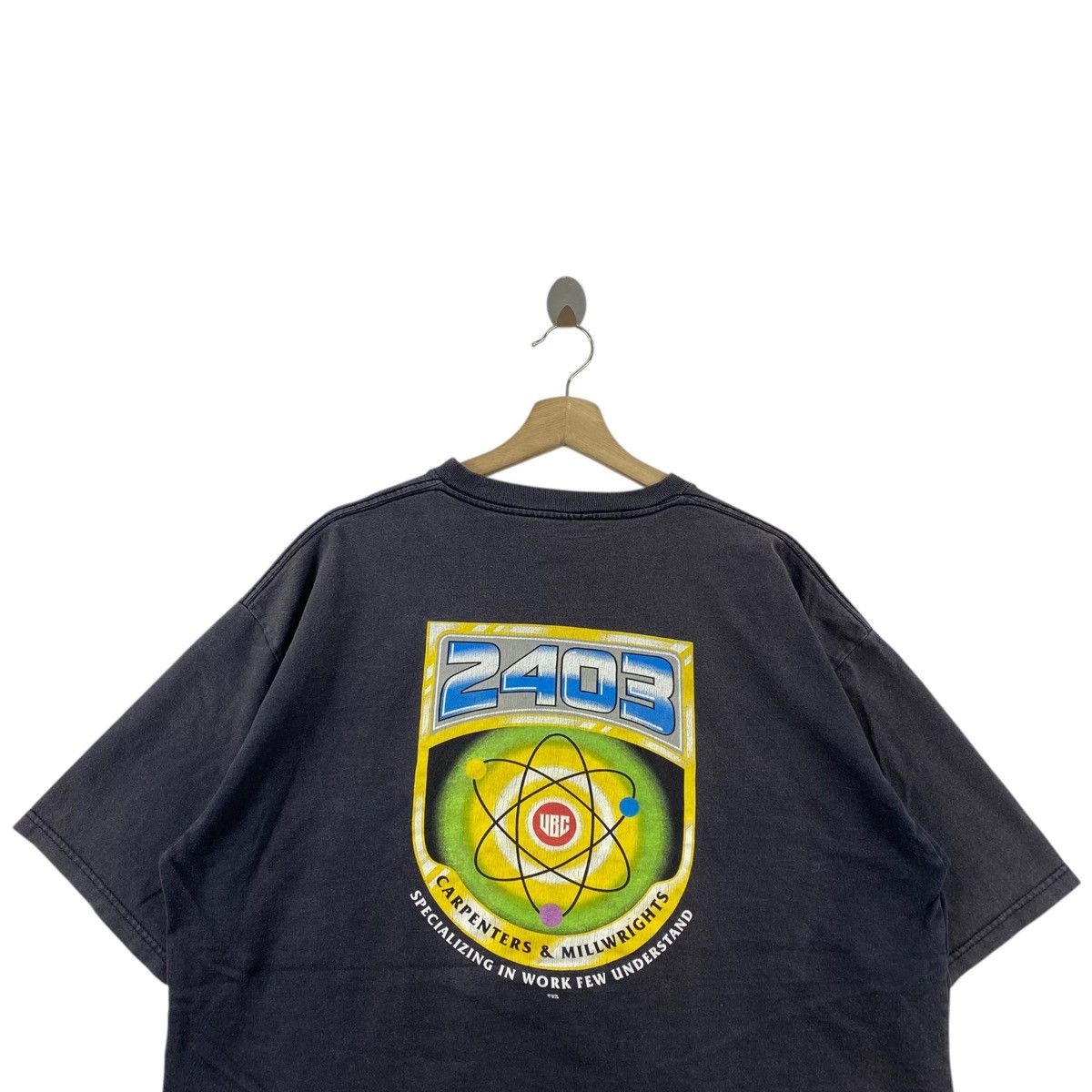 Vintage Vintage 2403 CARPENTERS & MILLWRIGHTS Logo Print Black Size US XXL / EU 58 / 5 - 2 Thumbnail