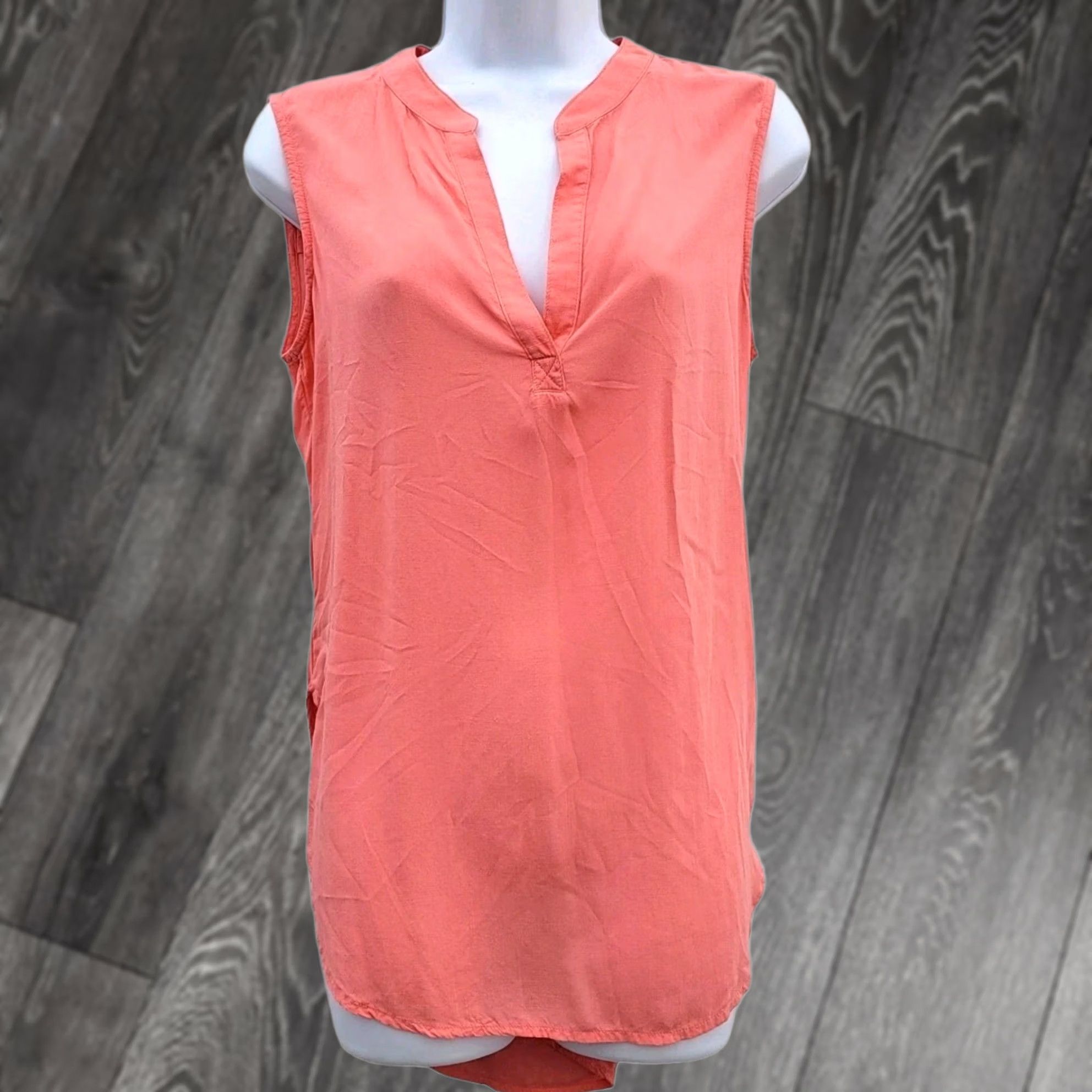Vintage Cloth & Stone Blouse Shirt Womens XS V-Neck Sleeveless Peach Pink Tunic Beachy Bohemian Lightweight Casual Size XS / US 0-2 / IT 36-38 - 1 Thumbnail