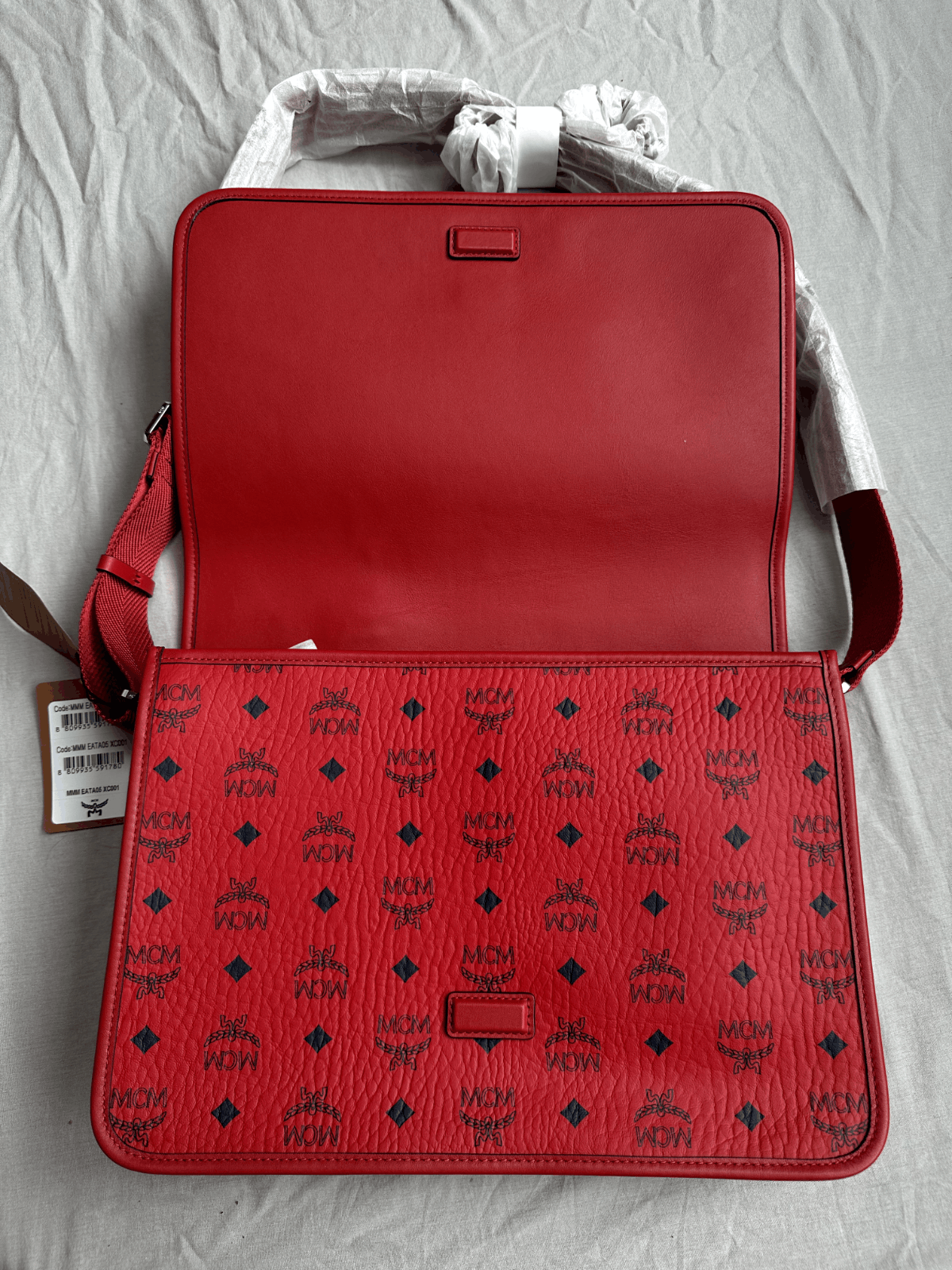 MCM MCM NEW Package Candy Red Aren Messanger Bag and Clause Bel Size ONE SIZE - 4 Thumbnail