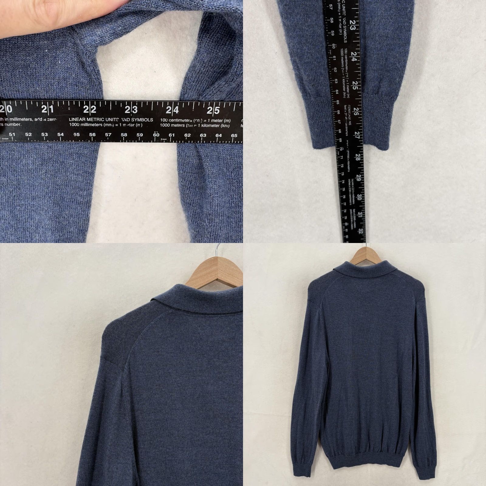 Joseph Abboud Joseph Abboud Sweater Polo Mens XL Blue 100% Merino Wool Collared Knit Pullover Size US XL / EU 56 / 4 - 8 Thumbnail