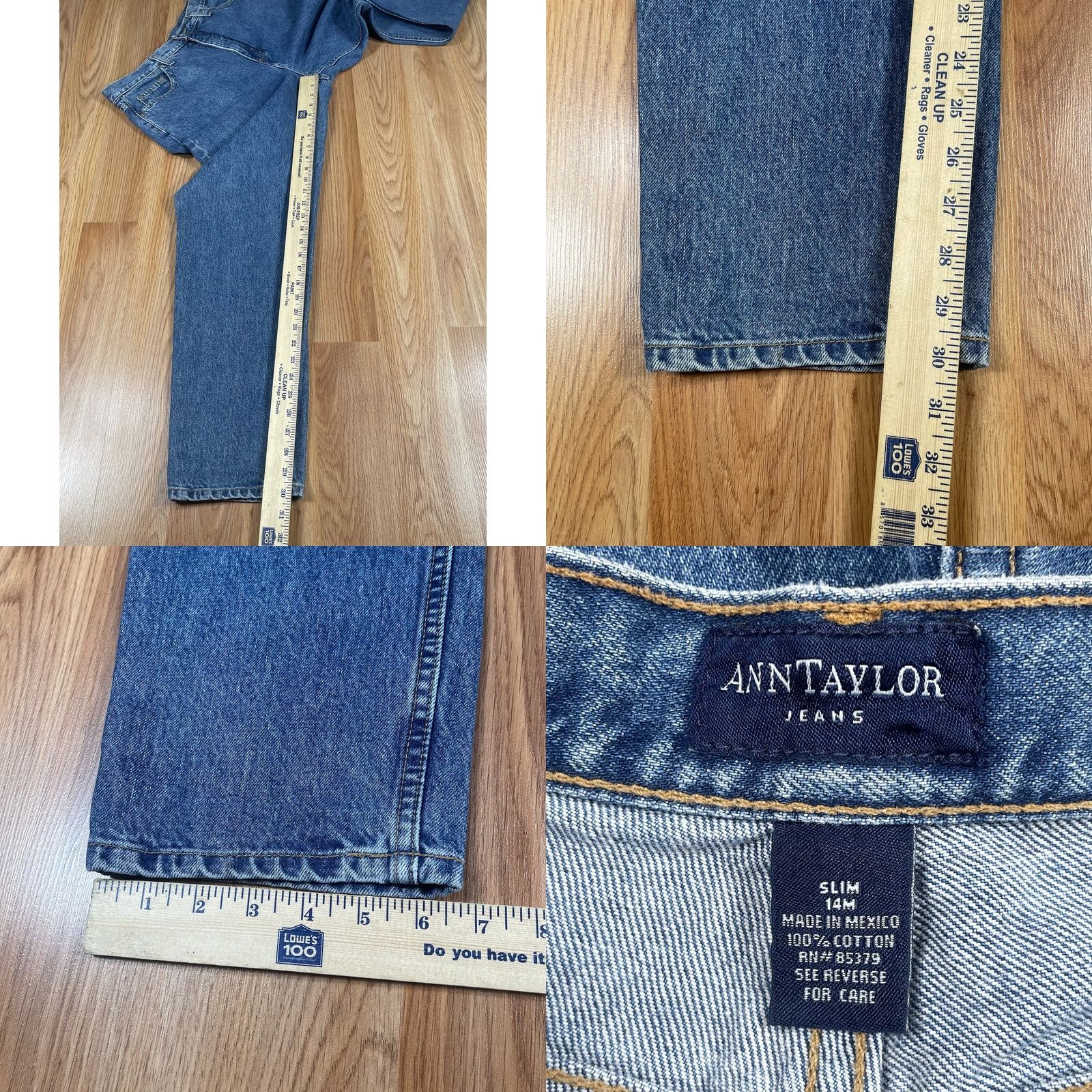 Ann Taylor Ann Taylor Jeans Womens 14 Slim High Rise Skinny Blue Denim Pants Cotton Size 36" / US 14 / IT 50 - 8 Thumbnail