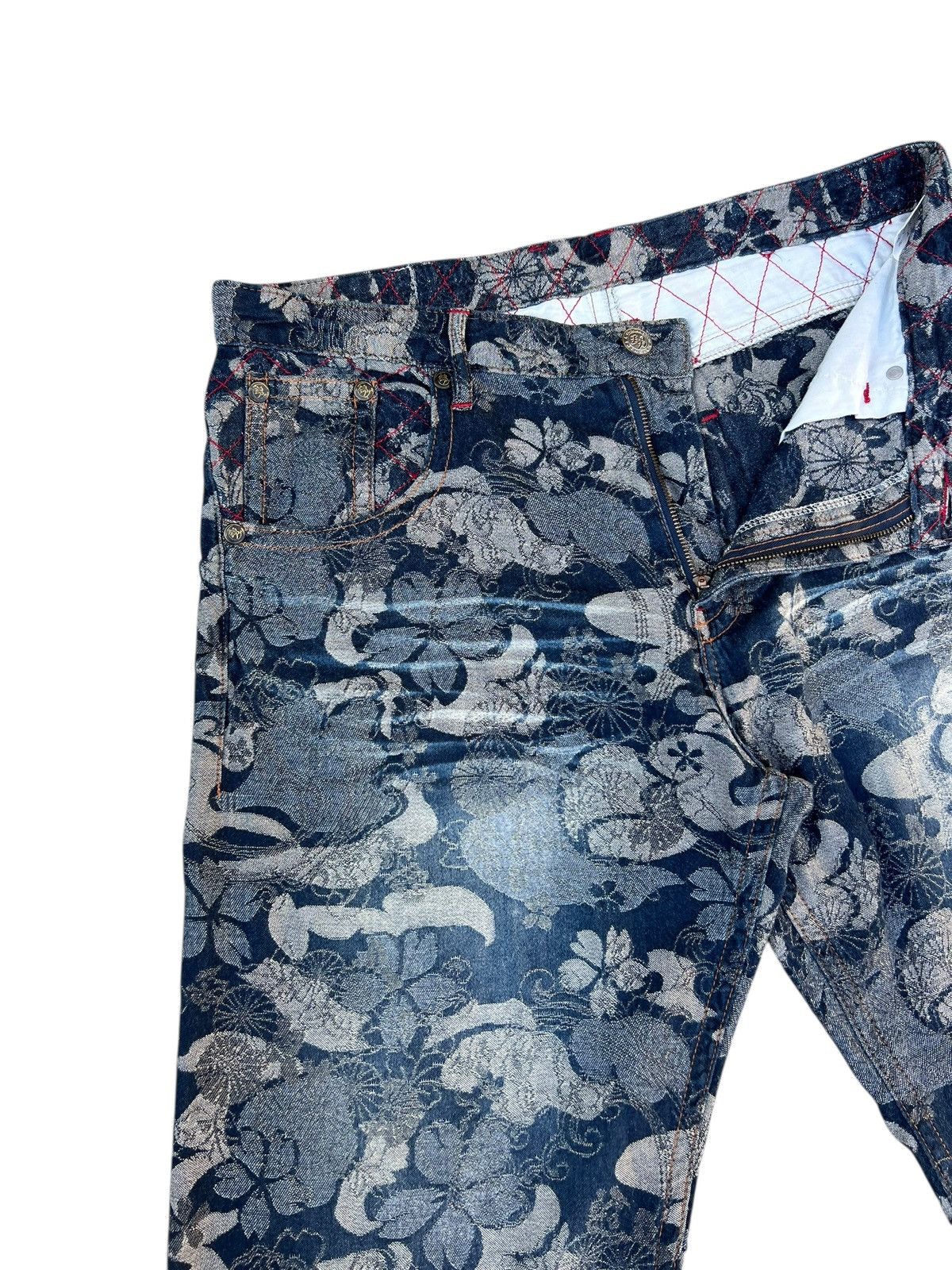 Japanese Brand Nishiki Oriental Brand Japan Embroidery Denim Short Pant Size US 35 - 8 Thumbnail