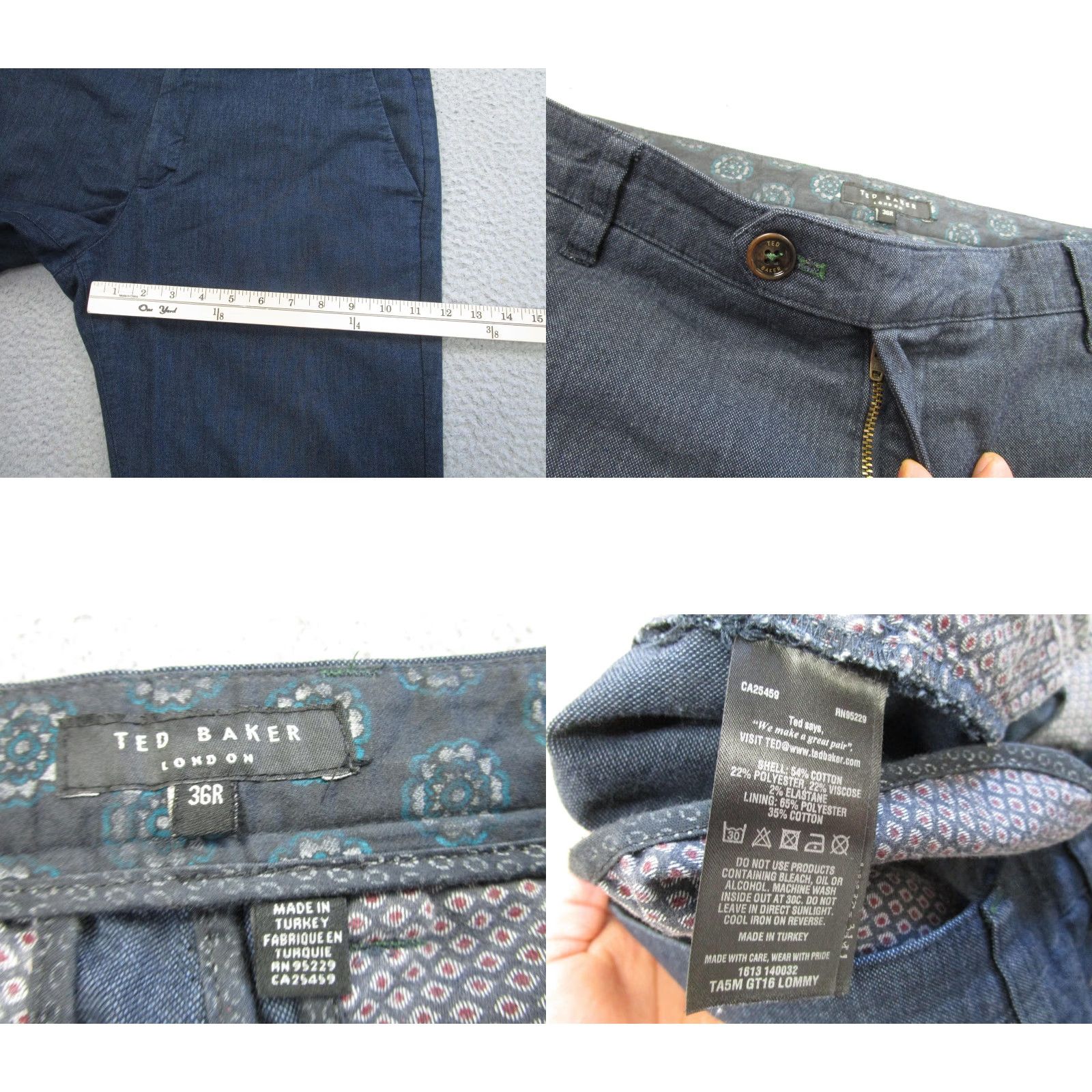 Ted Baker Ted Baker Mens Pants 36 Blue Lommy Dress Chino Slim Fit Cotton Blend Trousers Size US 36 / EU 52 - 8 Thumbnail