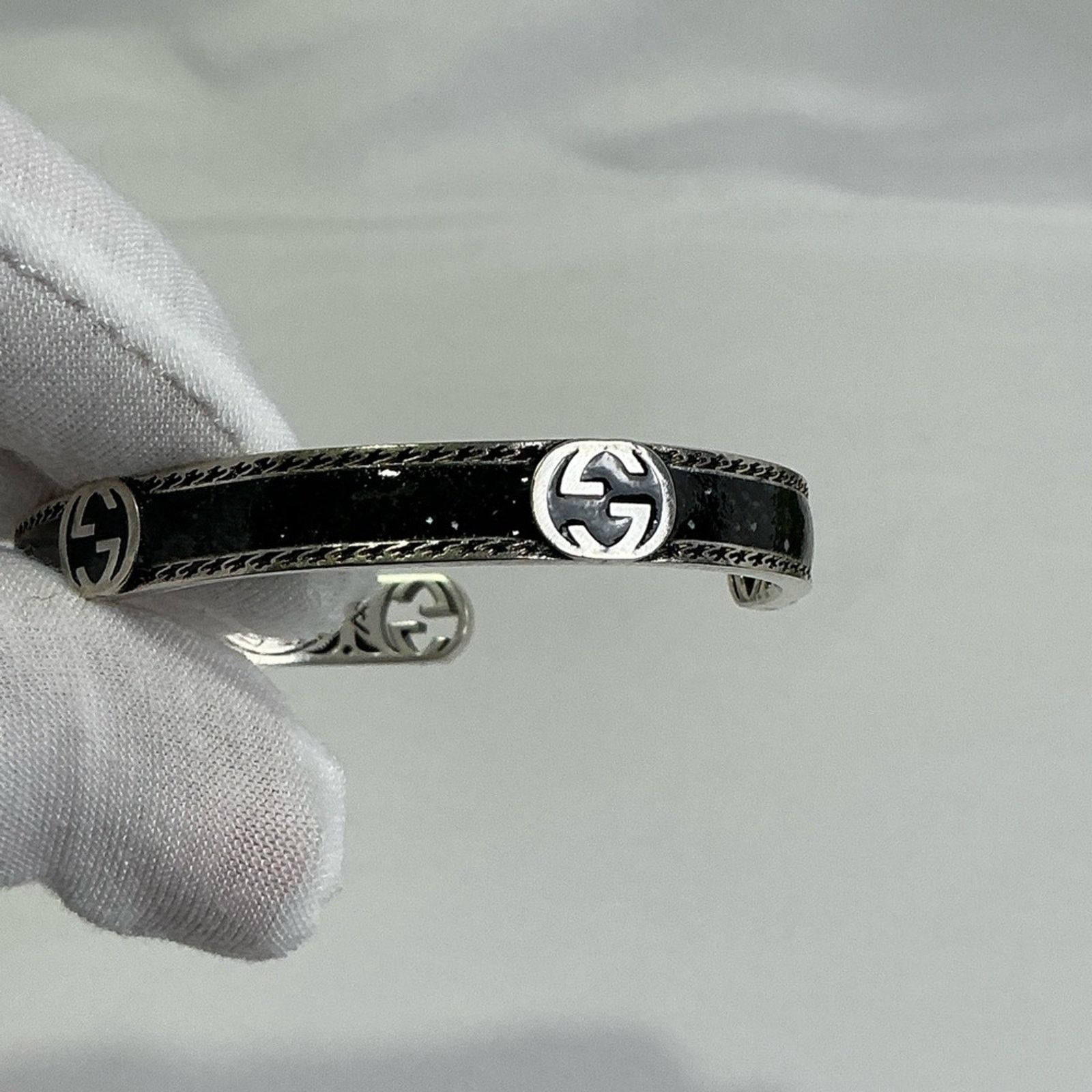 Gucci Gucci Unisex Interlocking G Sterling Silver Enamel Bracelet Size ONE SIZE - 6 Thumbnail
