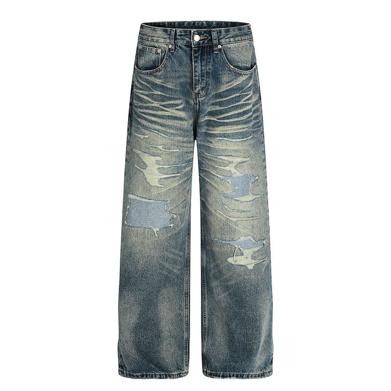 Vintage American street style ripped straight leg jeans for men Size US 32 / EU 48 - 1 Thumbnail