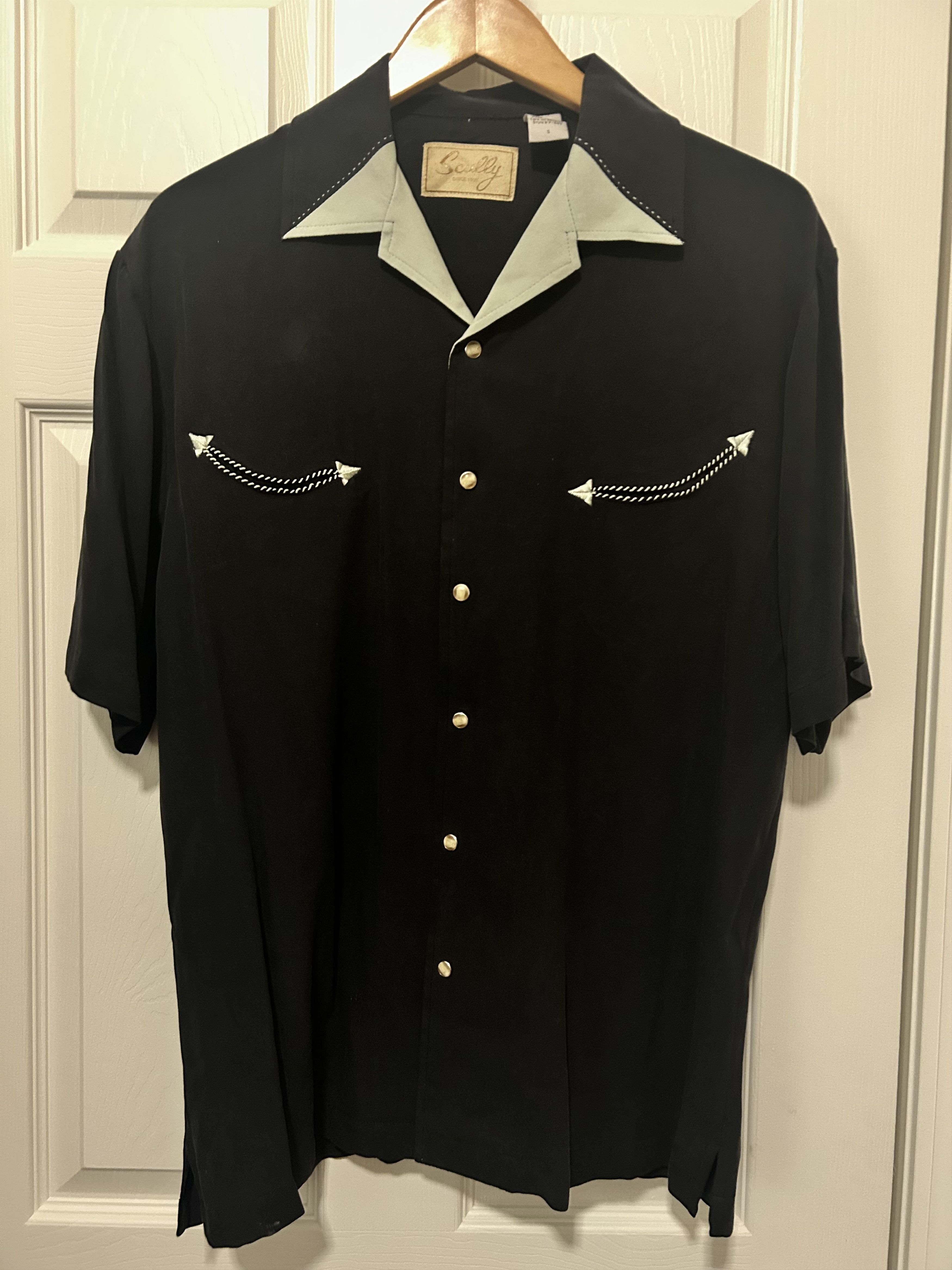 Scully Scully Shirt Mens S Silk Western Pearl Snap Short Sleeve Size US S / EU 44-46 / 1 - 1 Thumbnail