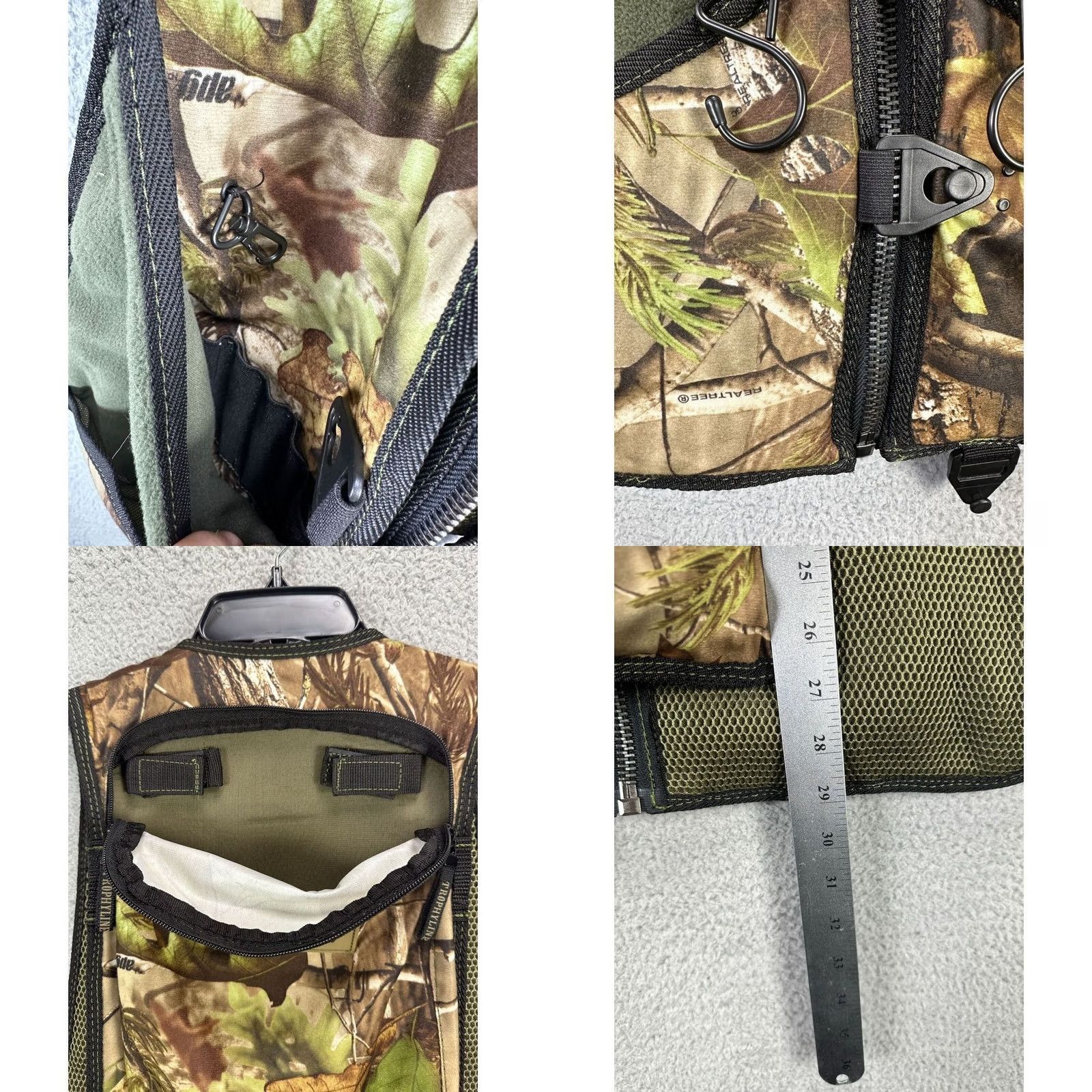 Realtree Realtree Camo Vest Mens L/XL Outdoor Hunting Amour Ammunition Zip Pocket Breathable Softshell Camouflage Logo Vest 2-tone Green Mens Size US L / EU 52-54 / 3 - 8 Thumbnail
