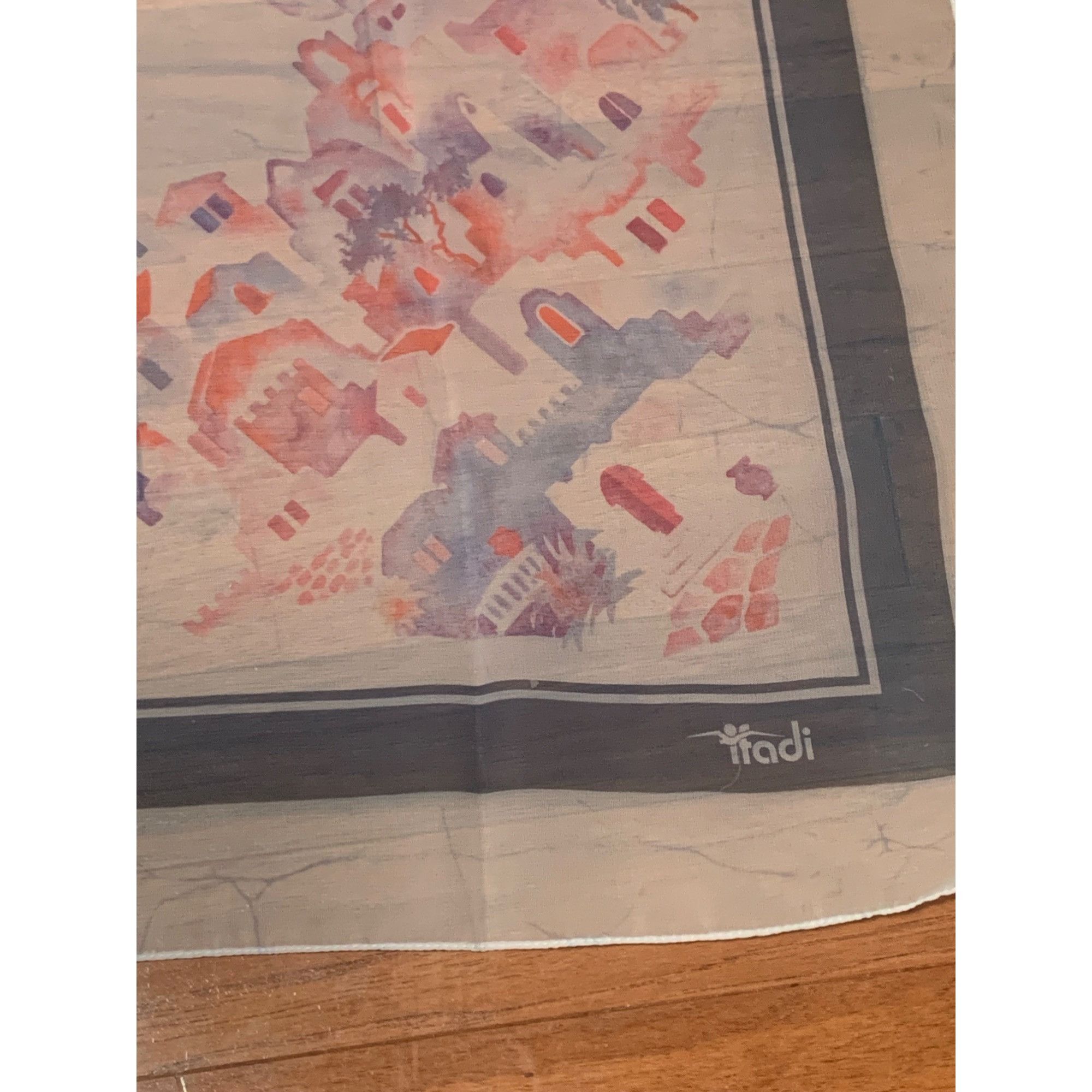 Vintage Vintage Itadi Abstract Print Sheer Scarf 29" x 29" Size ONE SIZE - 2 Thumbnail