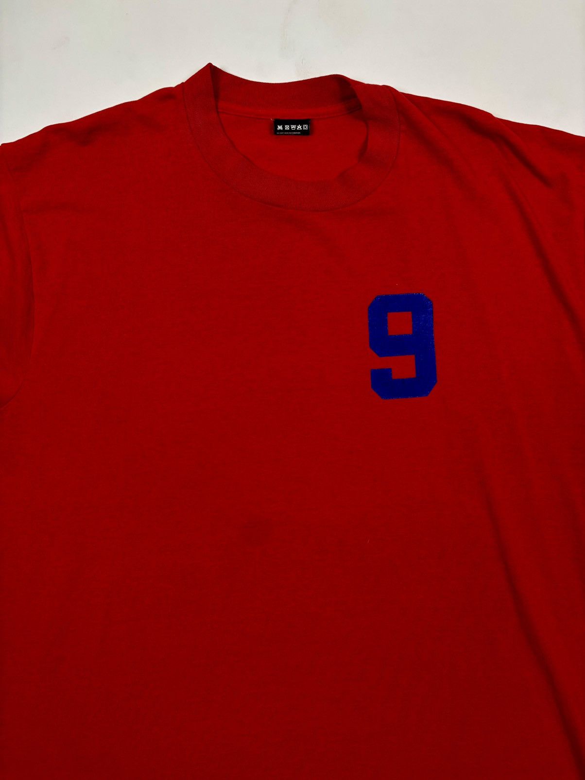 Unsound Rags × Vintage 1990s “Number Nine” Red Screen Stars Sports Graphic Tee Size US XL / EU 56 / 4 - 1 Thumbnail