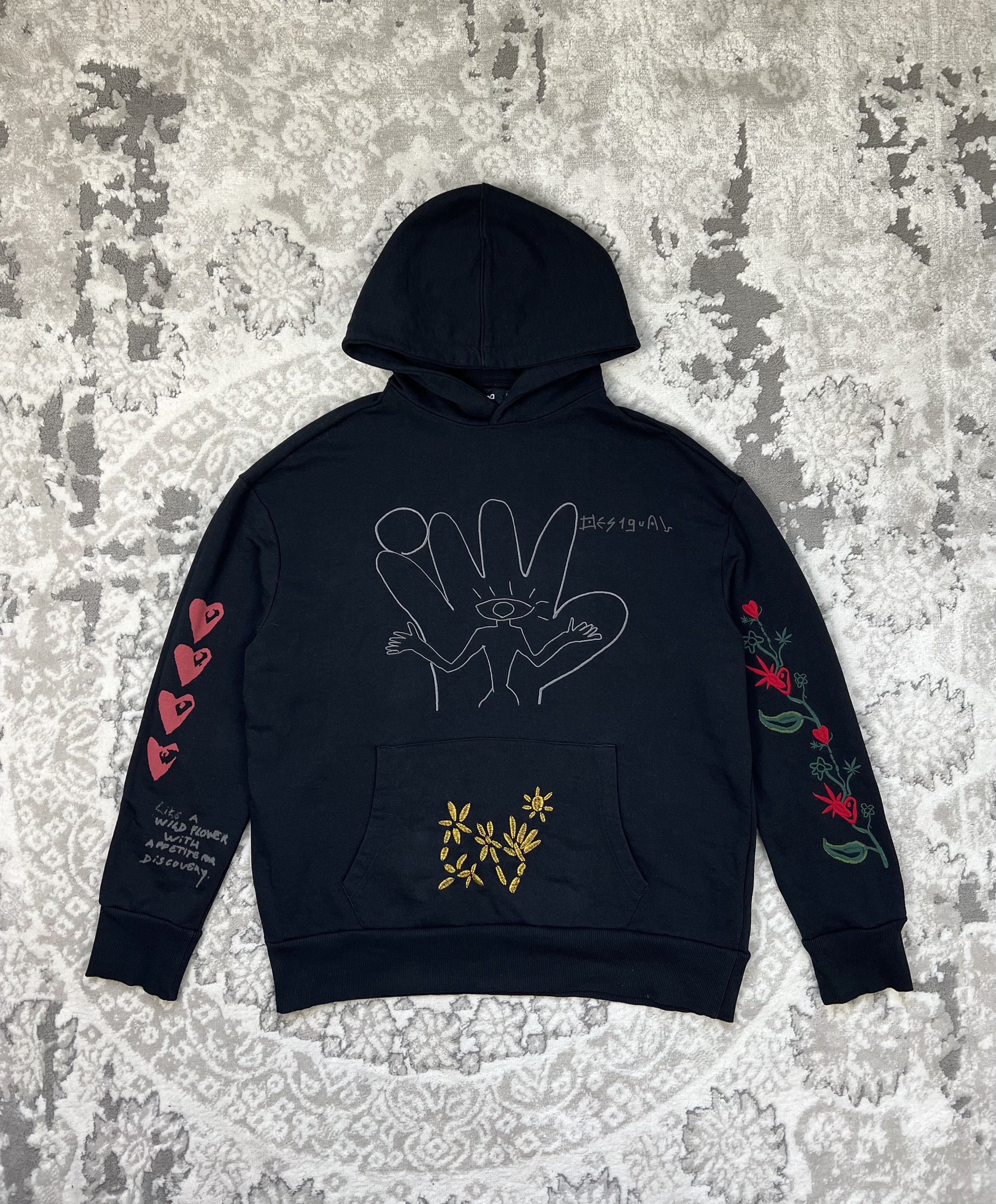 Desigual Desigual Graphic Hand Eye Hearts Flowers Hoodie Men S Size US S / EU 44-46 / 1 - 1 Thumbnail