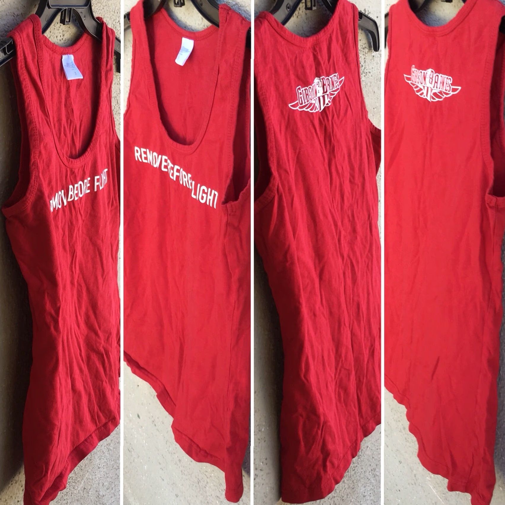 Vintage Gibson & Barnes Remove Before Flight Tank Top Women S Red Flight Flying Tank Cami Sleeveless 100% Cotton Size S / US 4 / IT 40 - 4 Thumbnail