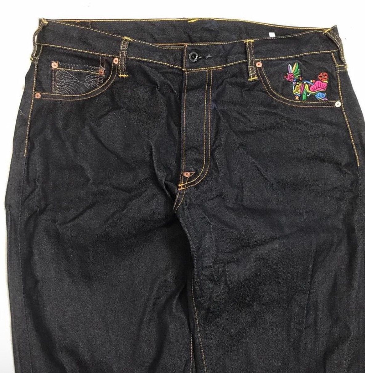 Red Monkey Baggy Red Monkey embroidered raw denim jeans Size US 40 / EU 56 - 4 Thumbnail