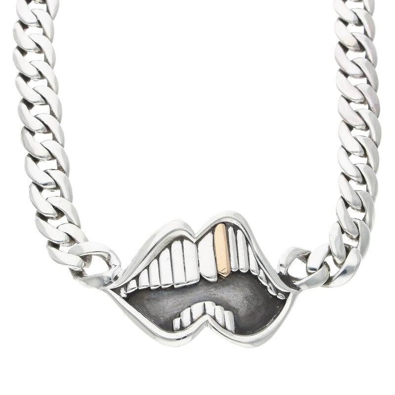Pre-owned Chrome Hearts Ppo Chomper Combination Necklace - 14.5 Inch In Silver