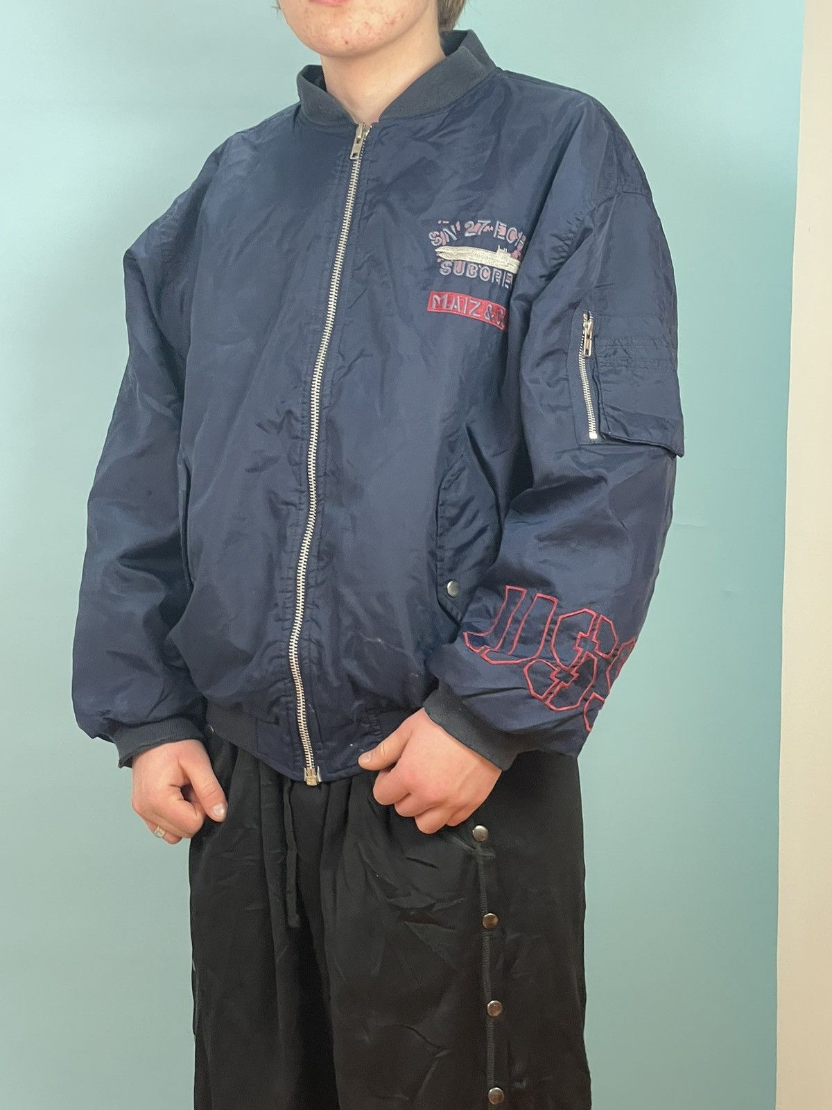 Other Submarine militairy crew bomber jacket 70:s Size US L / EU 52-54 / 3 - 5 Thumbnail