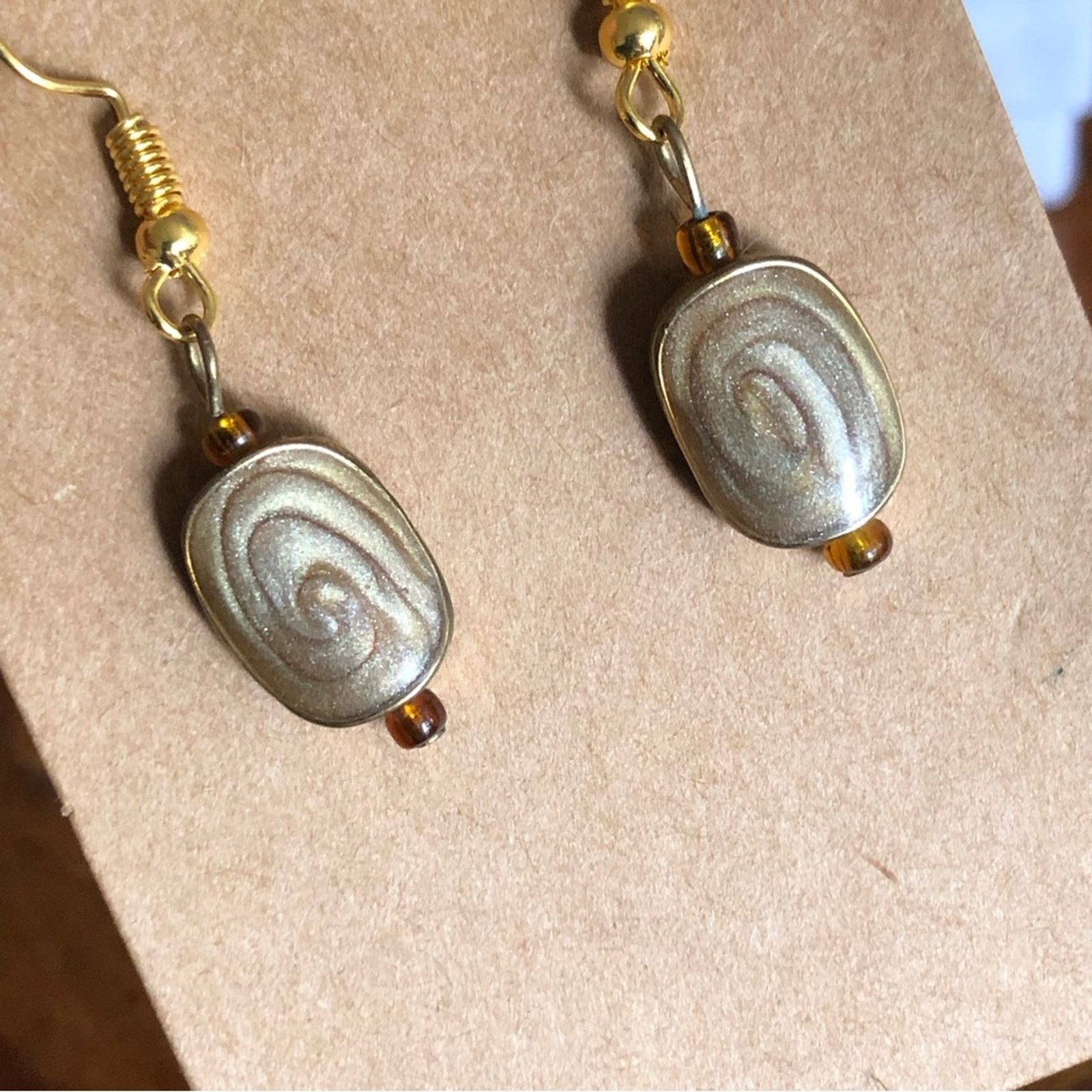 Handmade Handcrafted swirl enamel dangle earrings Size ONE SIZE - 4 Thumbnail