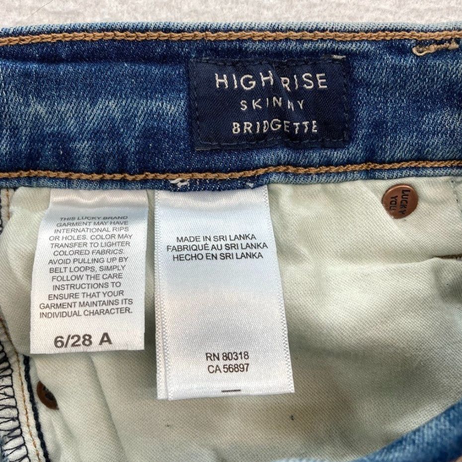 Lucky Brand Lucky Brand Bridgette Skinny Jeans Women's 6 Light Wash Blue Stretch Denim Jeans - 5-Pocket, High Rise, Regular Size 6 Womens Blue Pattern Solid Size 26" / US 2 / IT 38 - 5 Thumbnail