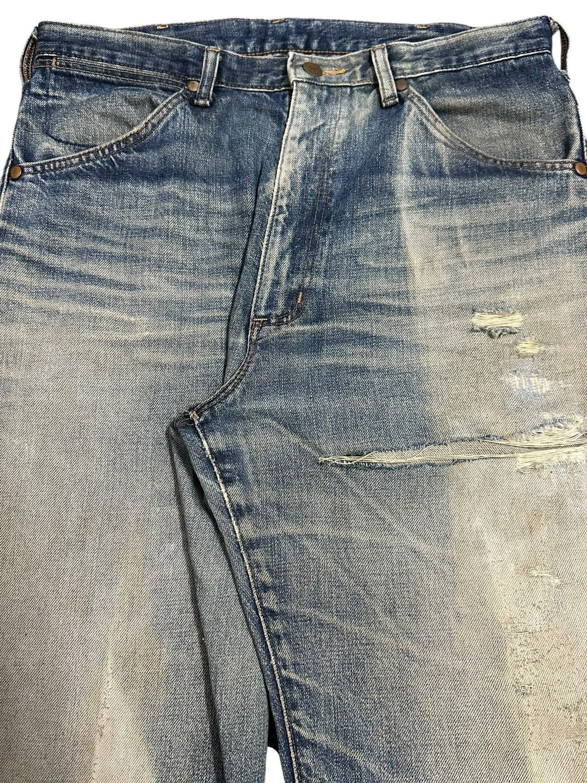 Wrangler Vintage 90s Wrangler Faded Bleached Distressed Baggy Jeans Size US 32 / EU 48 - 4 Thumbnail