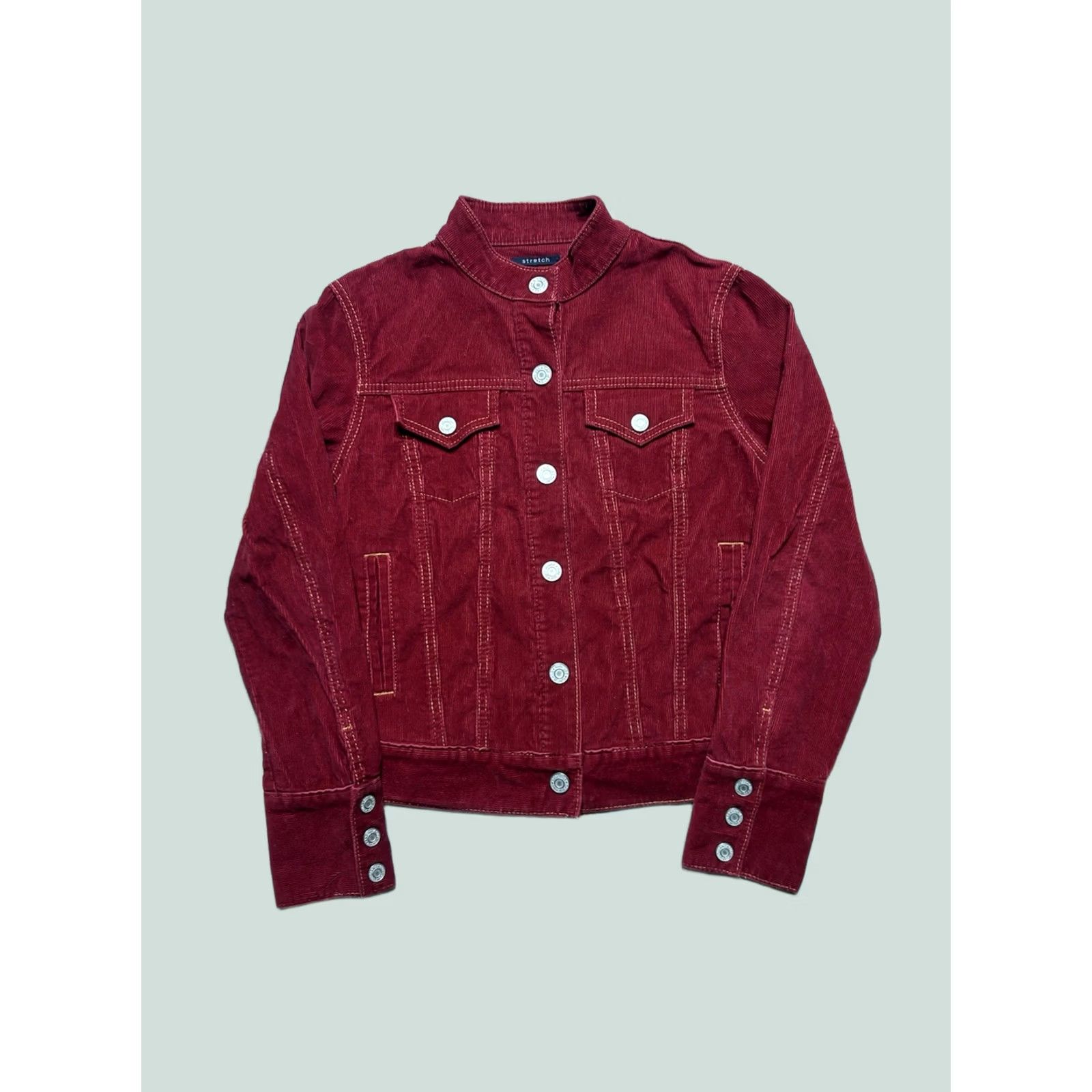 Gap VINTAGE Gap corduroy trucker jacket stretch red western 4 pocket women’s XS Size XS / US 0-2 / IT 36-38 - 1 Thumbnail