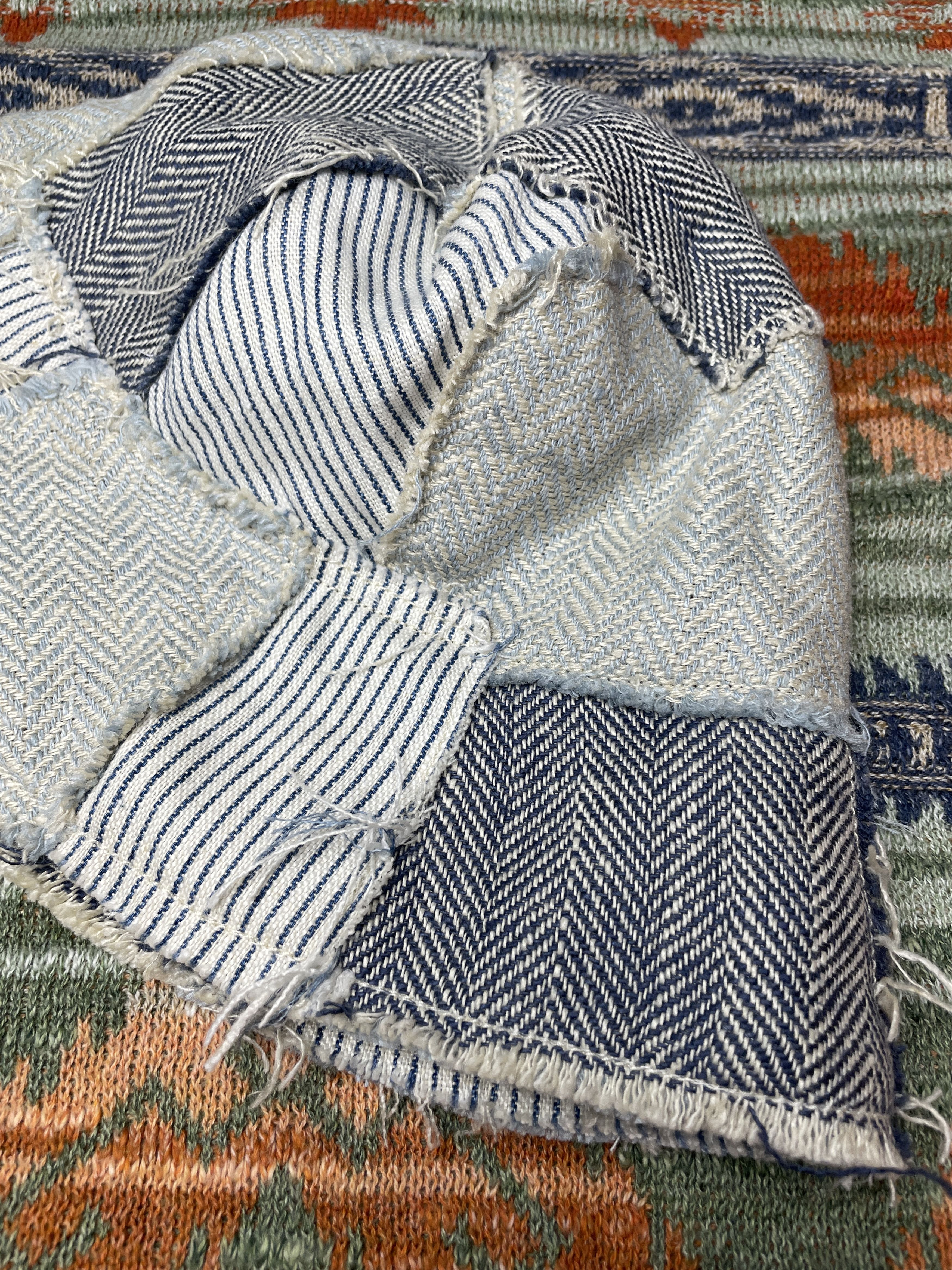 Ralph Lauren × Rugby Ralph Lauren Ralph Lauren Rugby Silk and Linen Patchwork Fisherman's Hat Size ONE SIZE - 6 Thumbnail