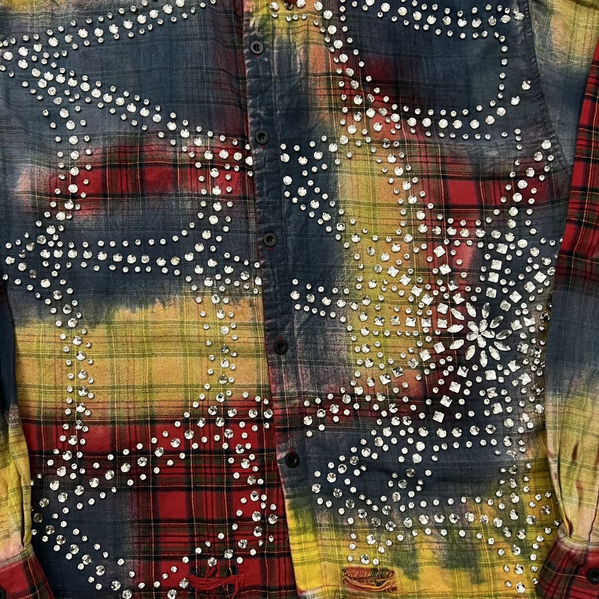Vale Vale Forever Tie Dye Rhinestone Flannel Size US XL / EU 56 / 4 - 3 Thumbnail