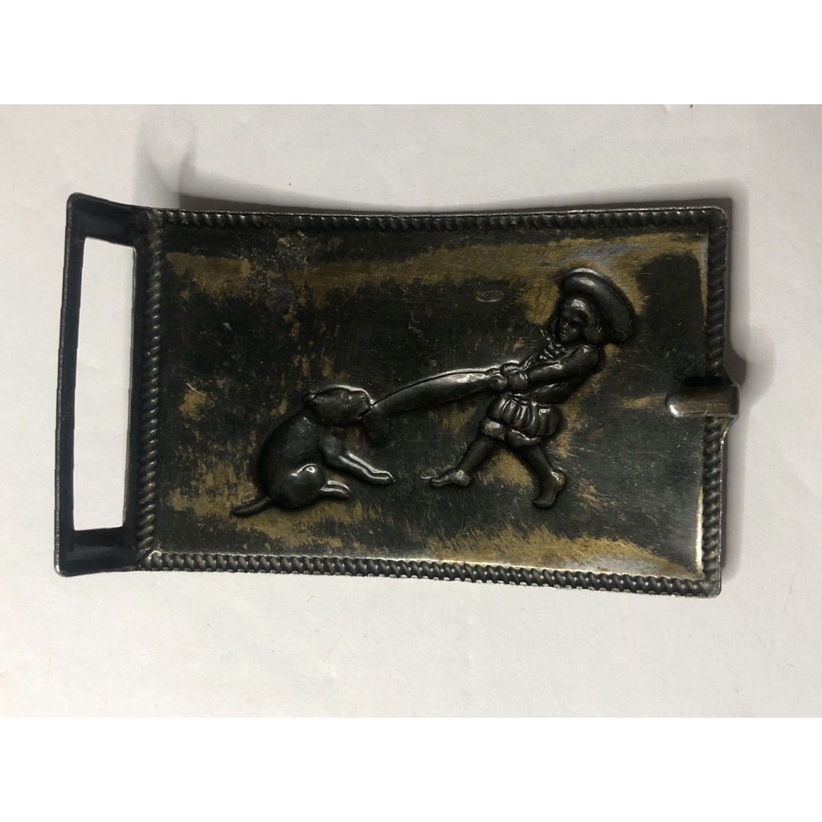 Vintage VINTAGE Belt Buckle 1970s Buster Brown & His Dog Tige Metal Size ONE SIZE - 3 Thumbnail