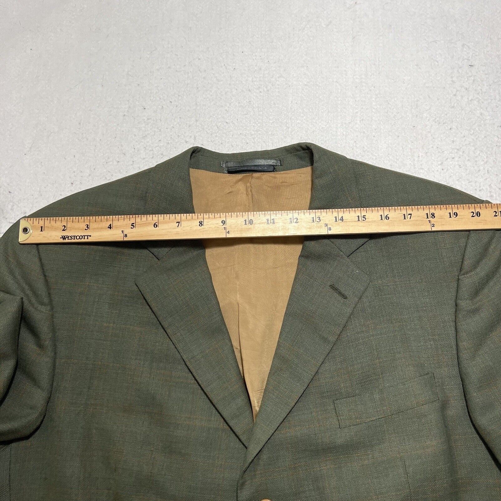 Other Cavelli Wool Windowpane Green Suit Jacket Carlanda Italy Size 46L - 14 Thumbnail