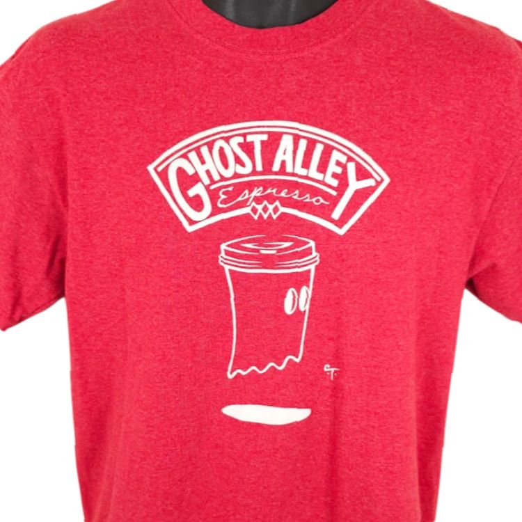 Port & Company Ghost Alley Espresso T Shirt Mens Size M Red Seattle Pike Place Coffee Port & Company Shirt Size US M / EU 48-50 / 2 - 2 Thumbnail