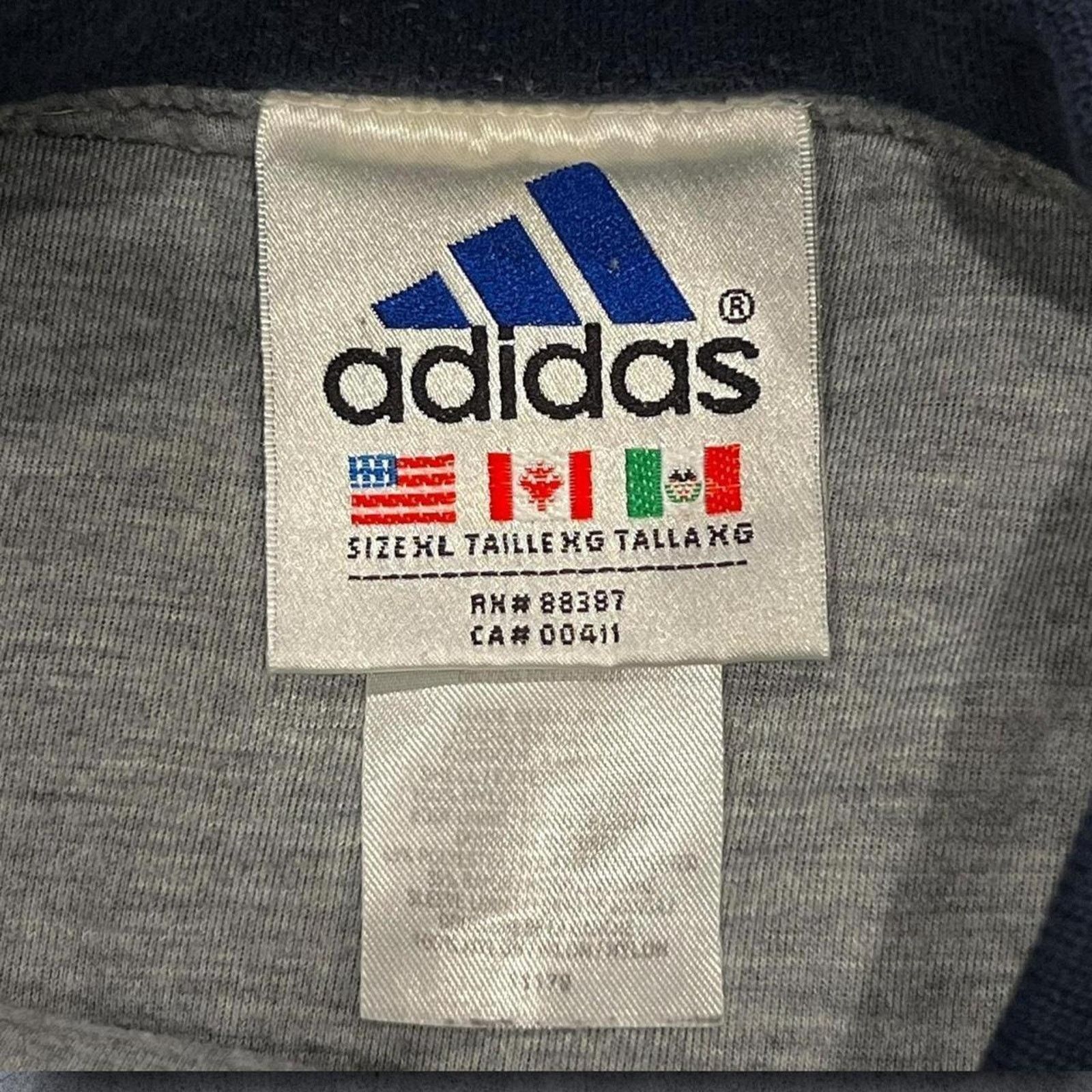 Adidas Adidas Vintage 90s Navy Blue & White Windbreaker Pullover Size US XL / EU 56 / 4 - 4 Thumbnail