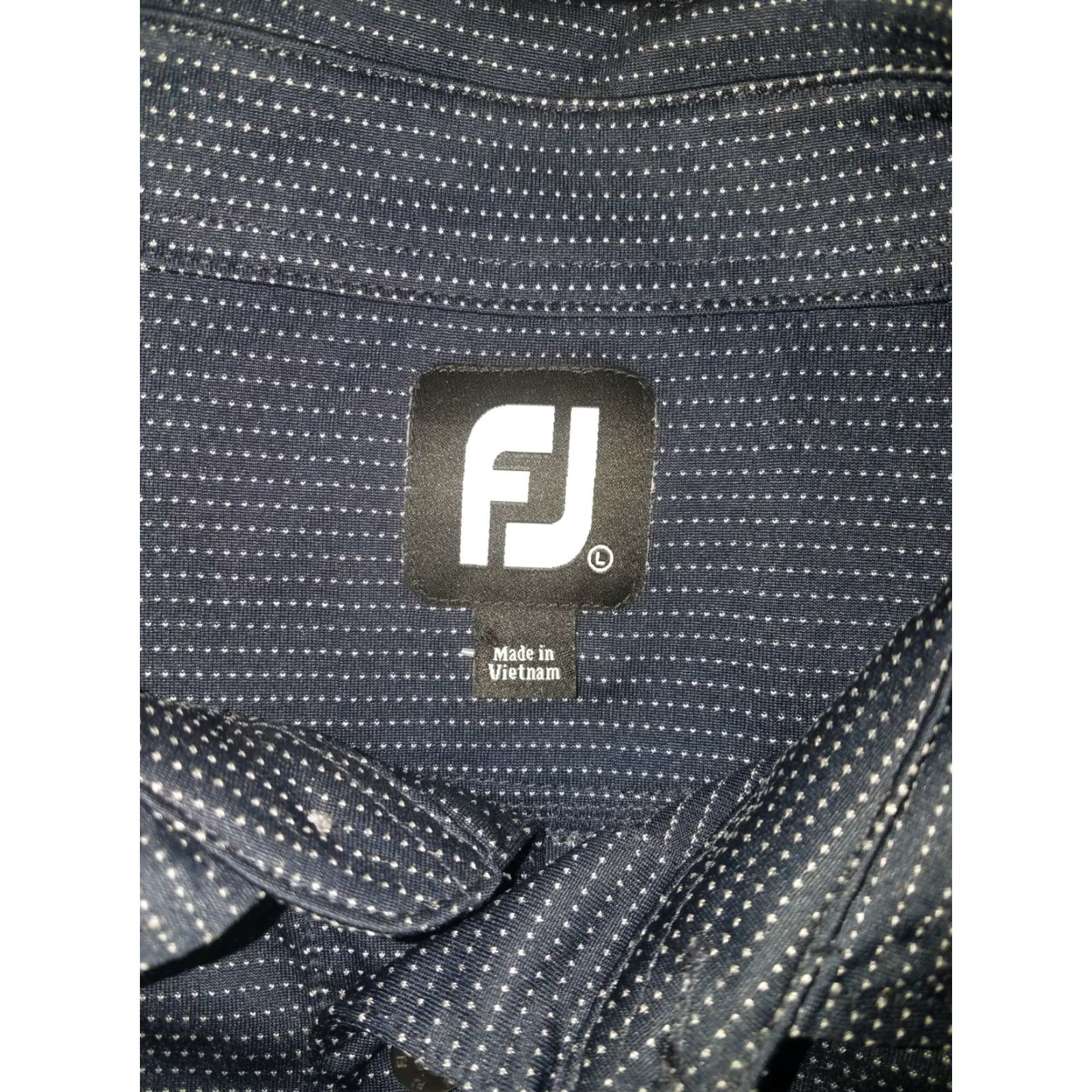 Footjoy FootJoy Polo Golf Shirt Mens L Black Polka Dot Blue Pattern Shirt Size US L / EU 52-54 / 3 - 6 Thumbnail