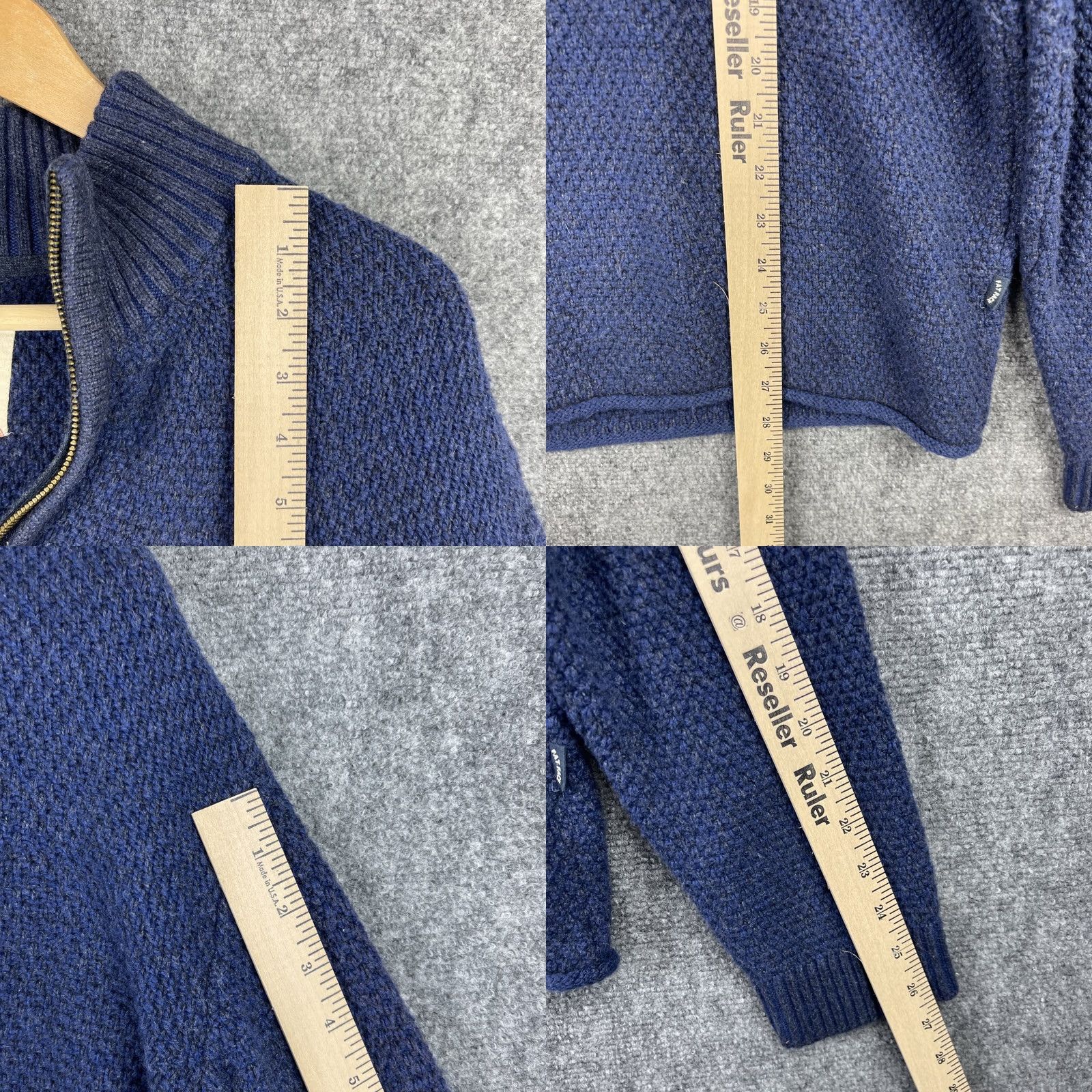 FatFace FatFace Sweater Mens XL Navy Blue Half Zip Knit Wool Blend Pullover Long Sleeve Size US XL / EU 56 / 4 - 8 Thumbnail