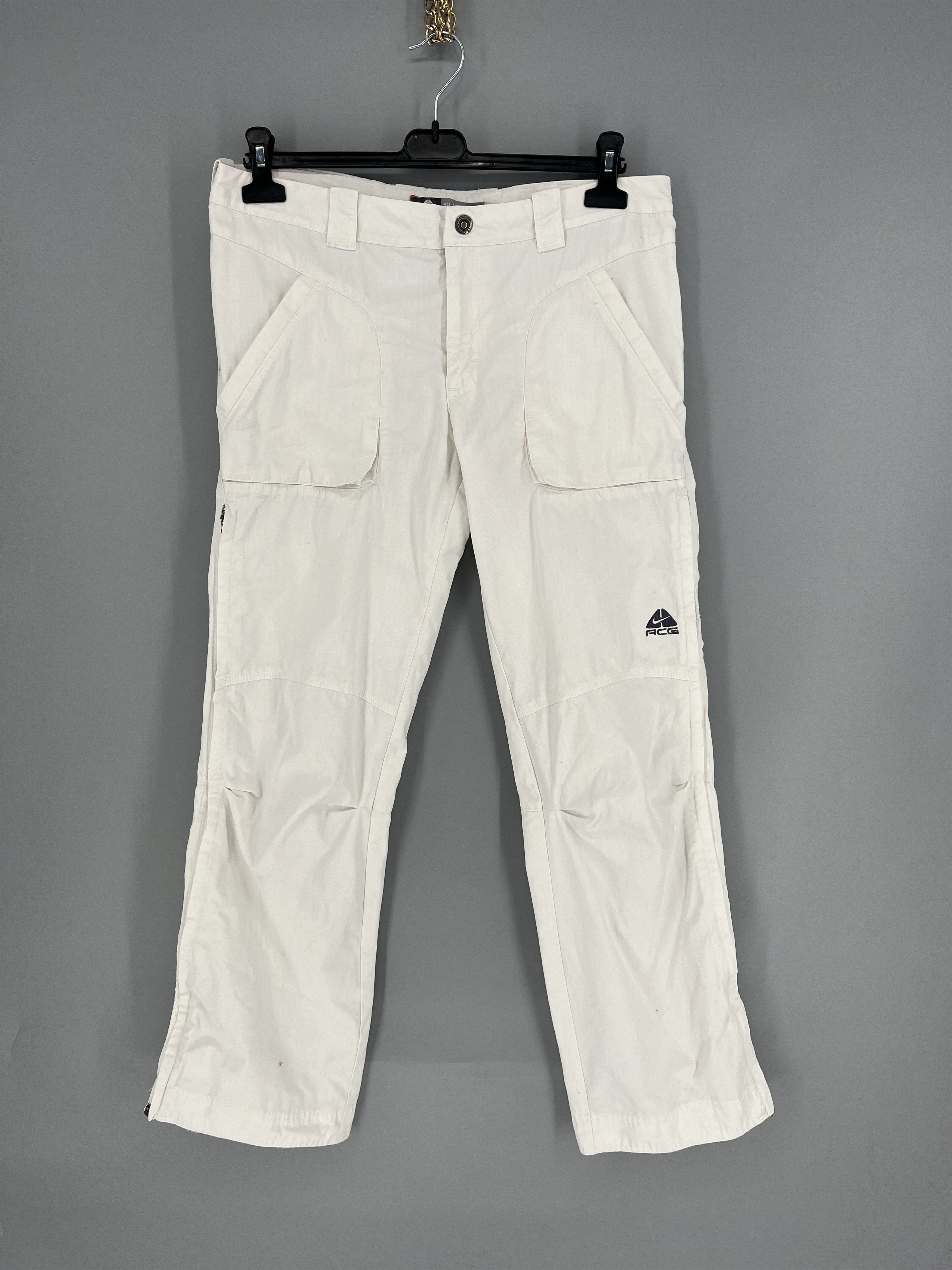 Vintage Nike Acg Zipper Tracking White Pants Outdoor Life