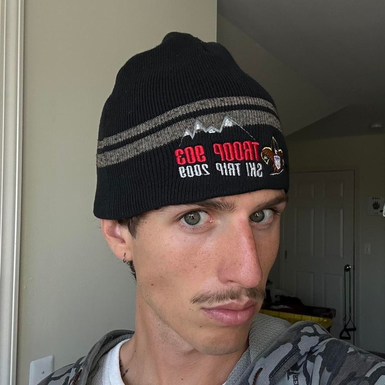 Vintage Vintage Y2K Black Striped Boy Scout Skullcap Beanie Hat Cap Size ONE SIZE - 1 Thumbnail