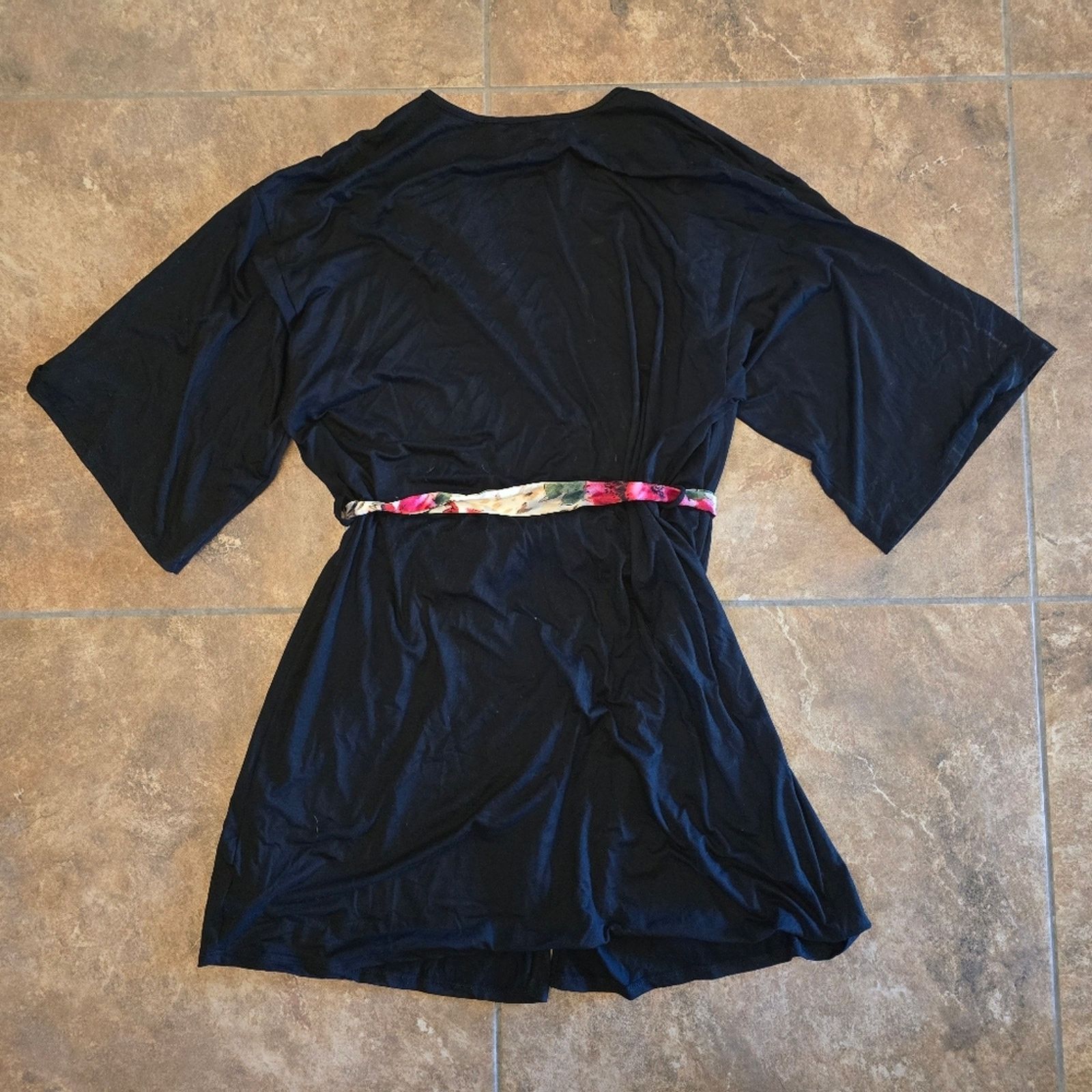 Other Black Floral Belted | ST | Thin Robe Size ONE SIZE - 2 Thumbnail