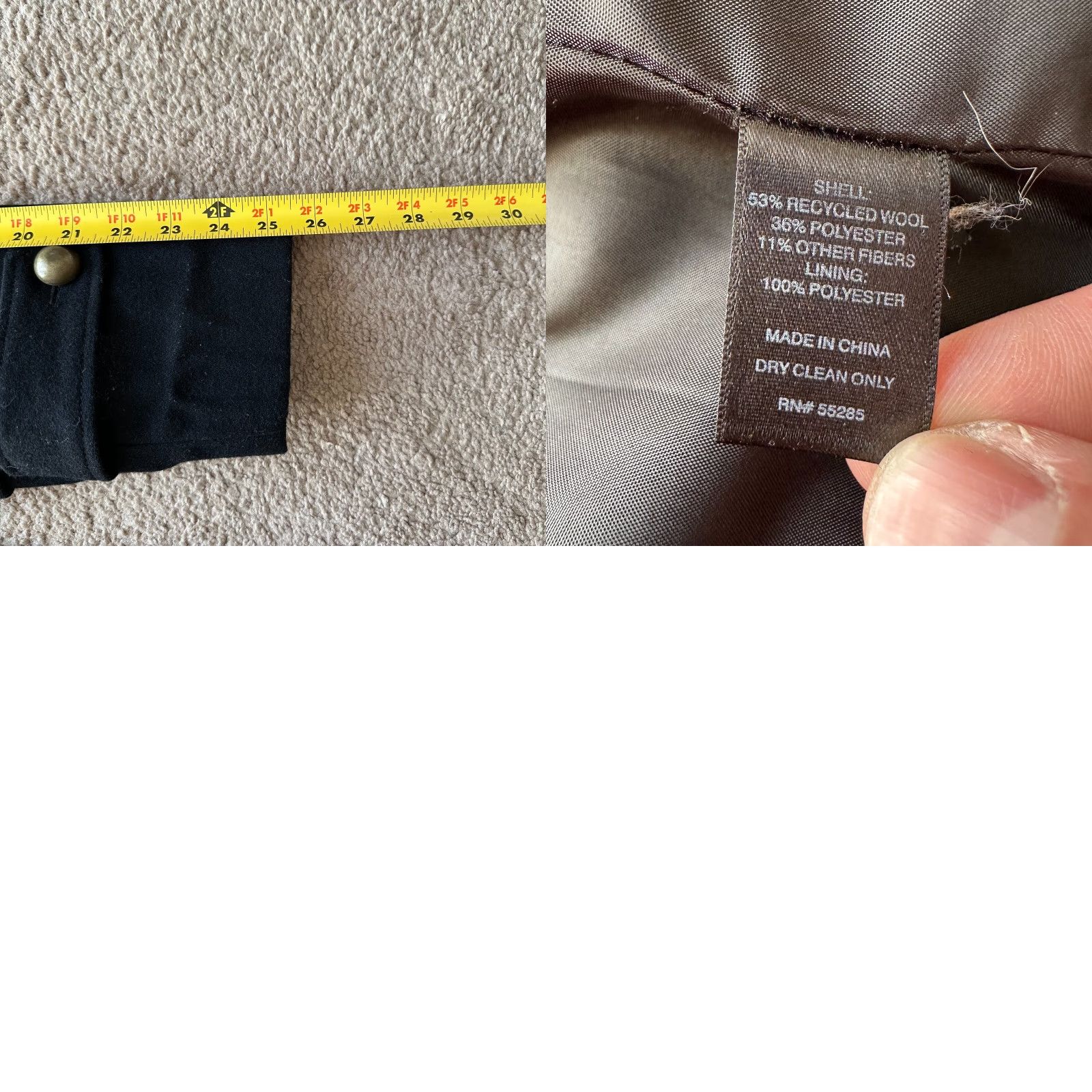 Express Express Pea Coat Womens Large Wool Blend Black Buttons Pockets Size L / US 10 / IT 46 - 9 Thumbnail