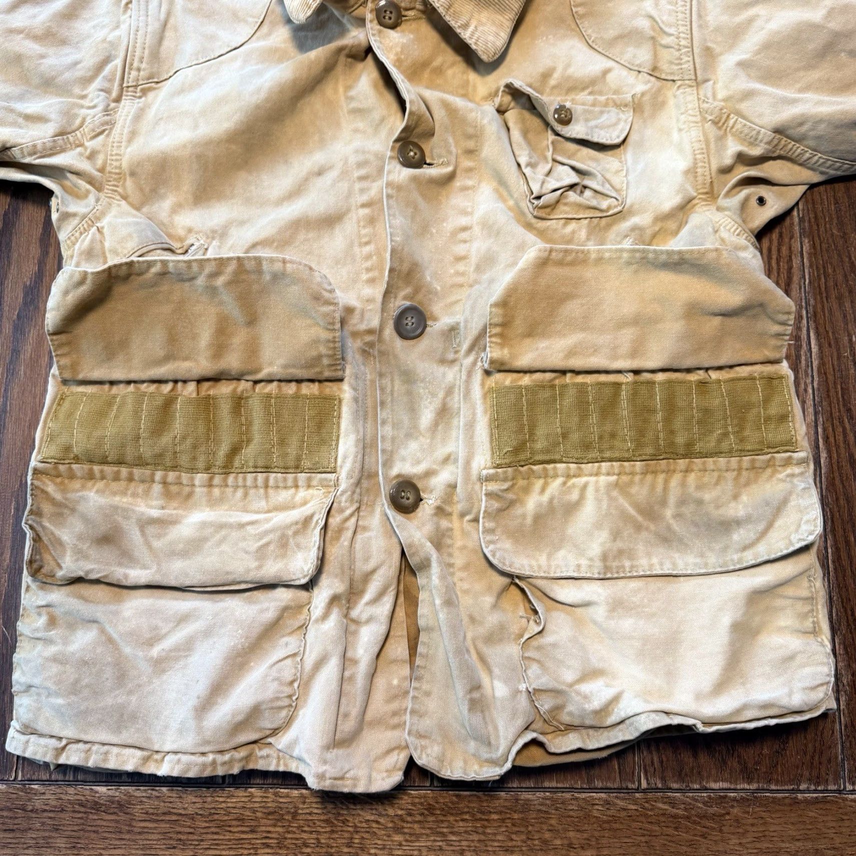 Vintage VINTAGE Red Head Canvas Hunting Jacket Game Pouch BONE DRY Large Coat 1930s 30s Beige Mens Jacket Size US L / EU 52-54 / 3 - 7 Thumbnail