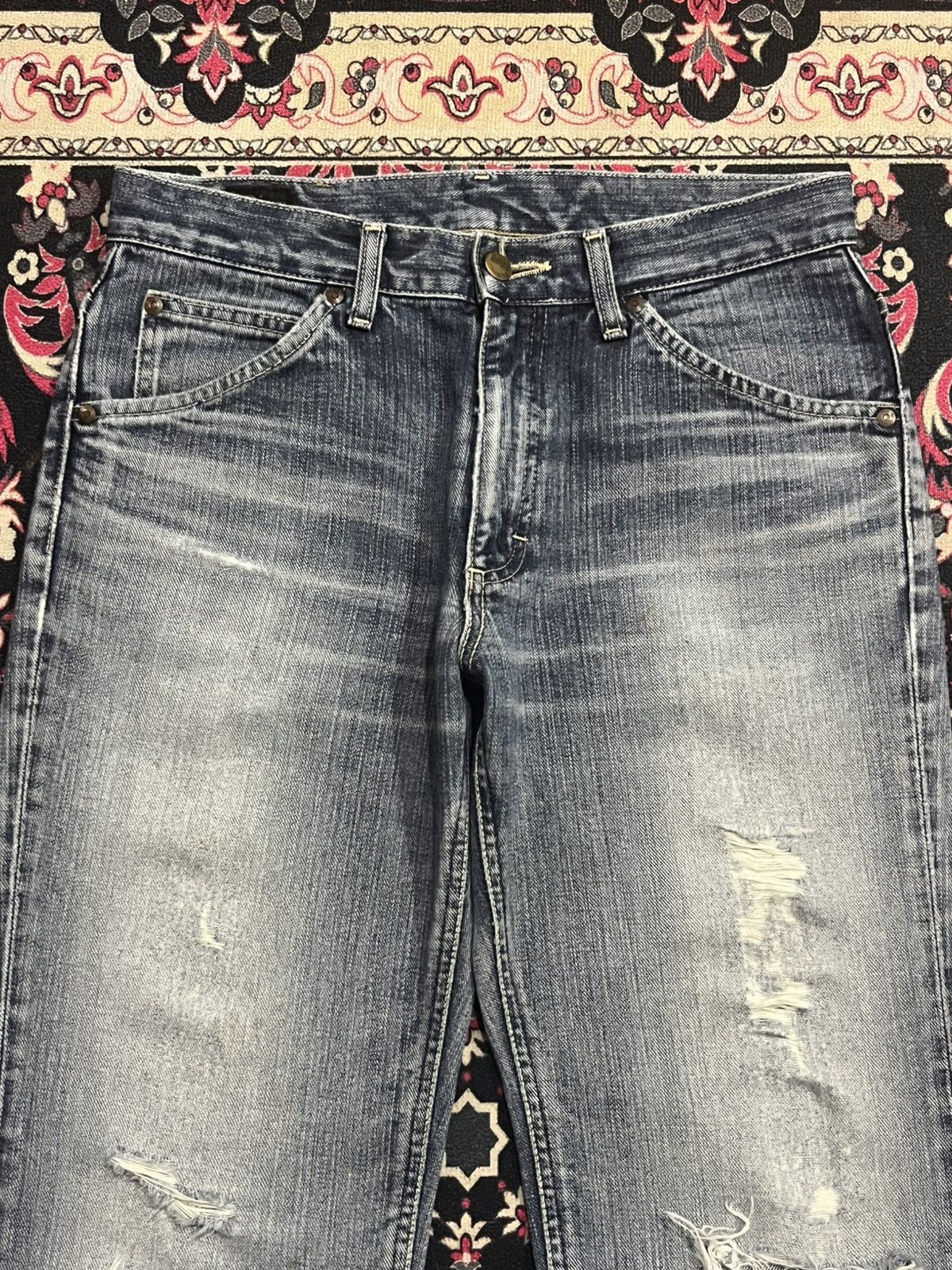 Lee ⚡️Flare⚡️Vintage Lee Riders Made in Japan Distressed Blue Jean Size US 30 / EU 46 - 4 Thumbnail