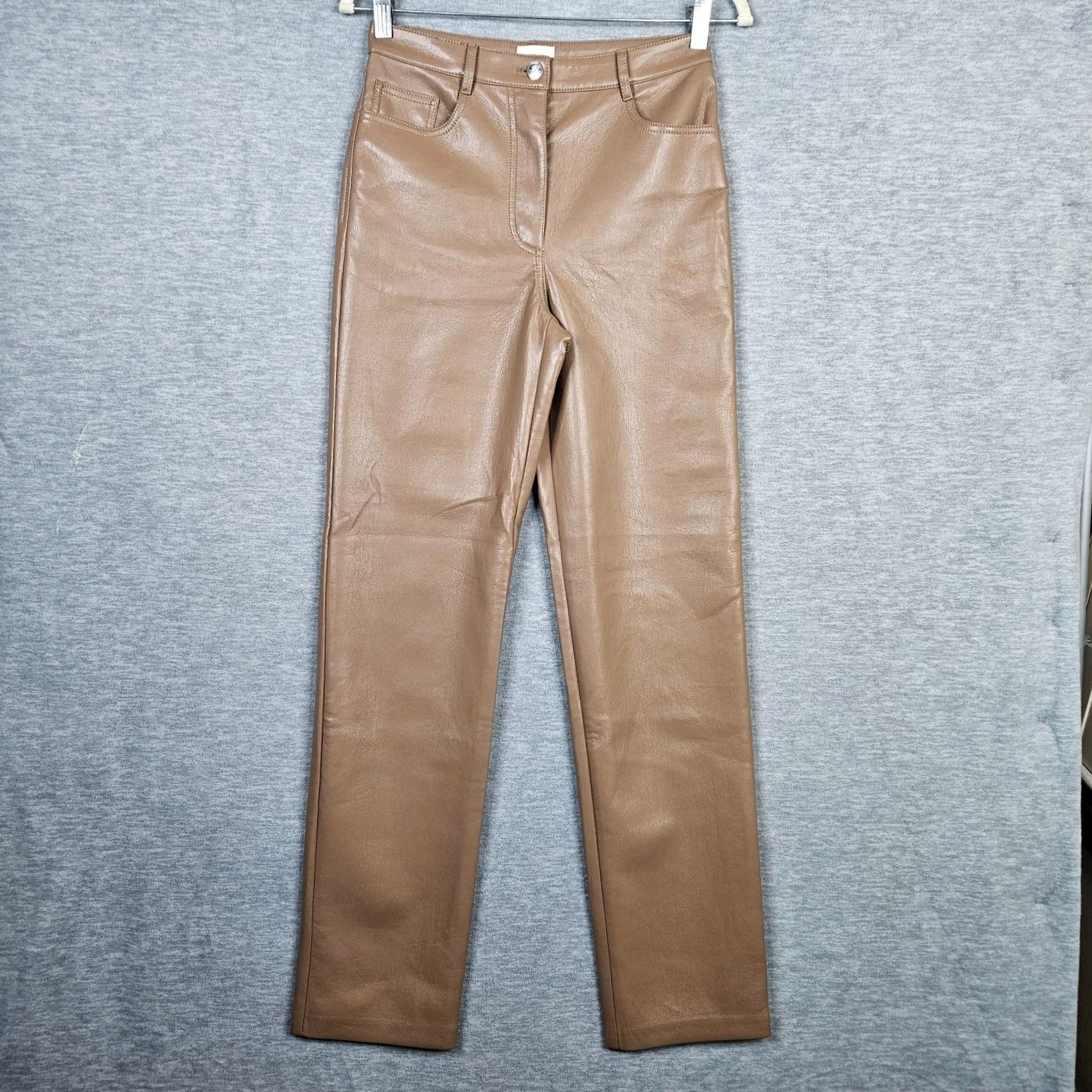 Vintage Wilfred Pant Women’s Straight Leg Camel Zip Fly Pockets Size 4 Pant Adults Beige Collection 4 Calico? Size 27" / US 4 / IT 40 - 2 Thumbnail