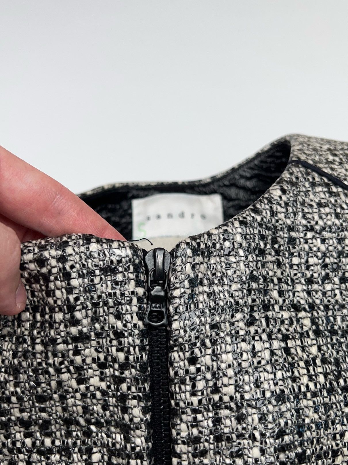 Sandro Sandro Sample Vedette Jacket Tweed Metallic Size S / US 4 / IT 40 - 13 Thumbnail