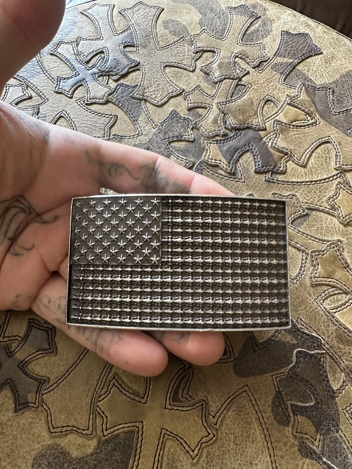 Chrome Hearts Chrome Hearts AMERICA USA FLAG Solid silver belt buckle Size ONE SIZE - 1 Thumbnail