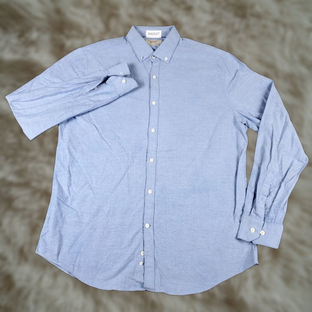 Original Penguin VINTAGE not applicable; Original Penguin Dress Shirt Mens 16 Blue Long Sleeve Button Up Collared Cotton Classic Fit 16 in Mens Blue Dress Shirt Size 42R - 1 Thumbnail