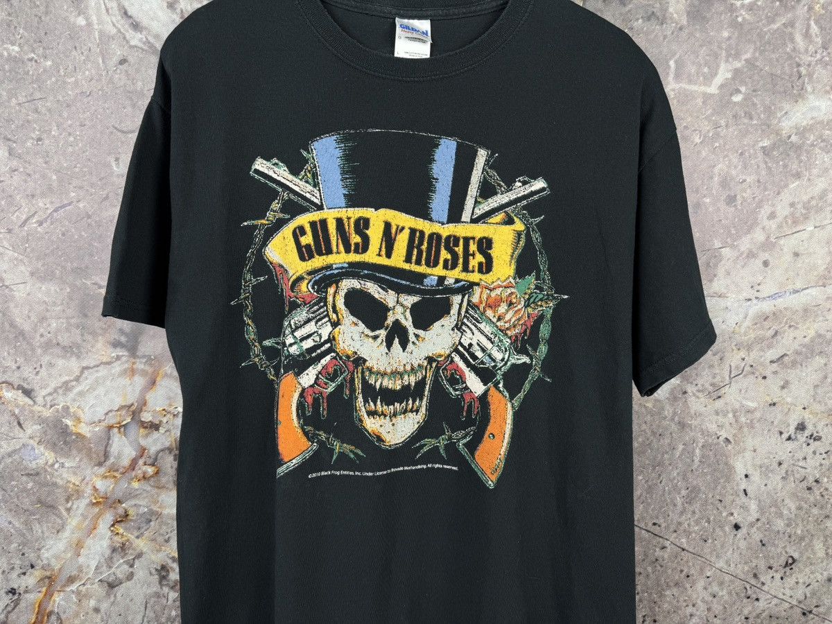 Gildan Guns N’ Roses Skull Top Hat Graphic Band T-Shirt Black Size US L / EU 52-54 / 3 - 3 Thumbnail