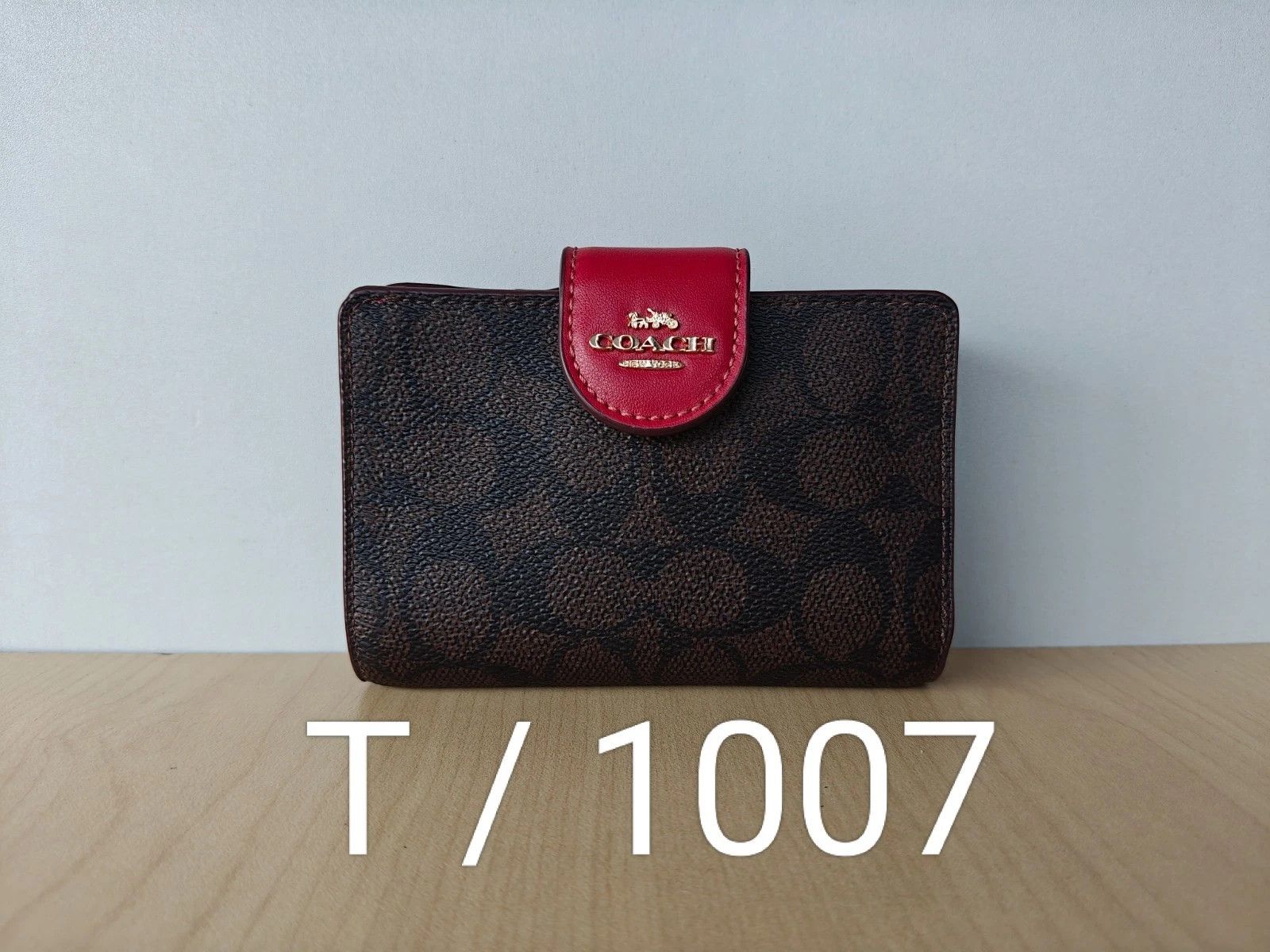 Coach Coach Medium Corner Zip Wallet In Signature T/1007 Size ONE SIZE - 11 Thumbnail