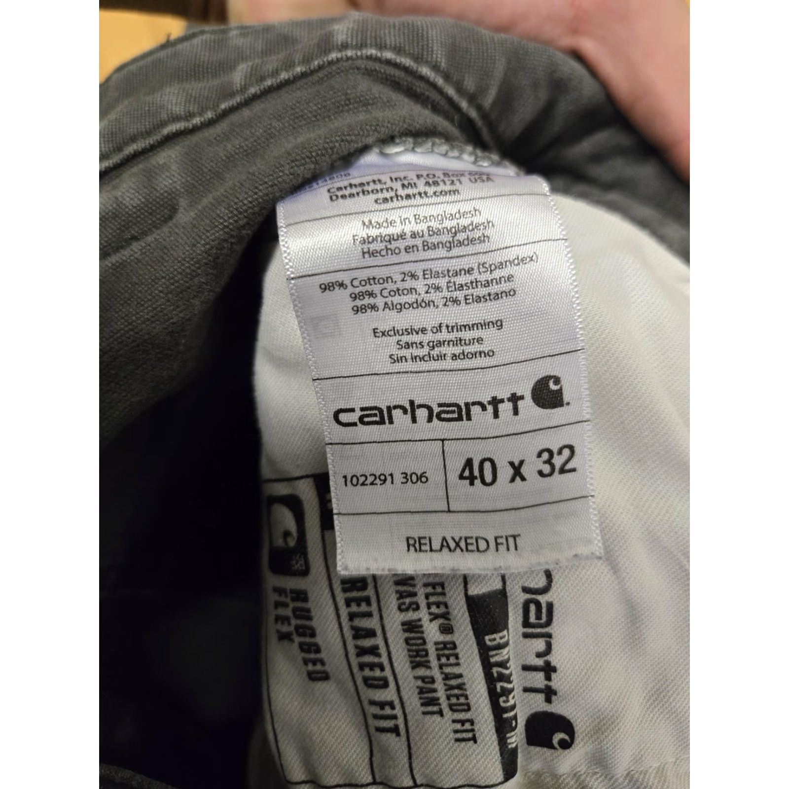 Carhartt Carhartt Pants Mens 40x32 Gray Rugged Flex Relaxed Work Utility Durable Canvas Cotton Spandex Size US 40 / EU 56 - 7 Thumbnail