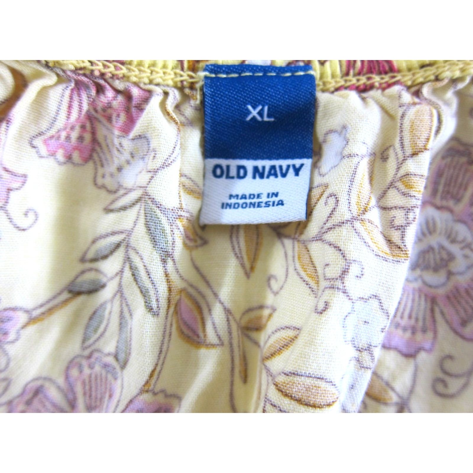 Old Navy Old Navy Shirt Dress XL Yellow Floral Cap Sleeve Pockets 100% Rayon sheath Smock 80s 90s Boho Women's XL Size XL / US 12-14 / IT 48-50 - 3 Thumbnail