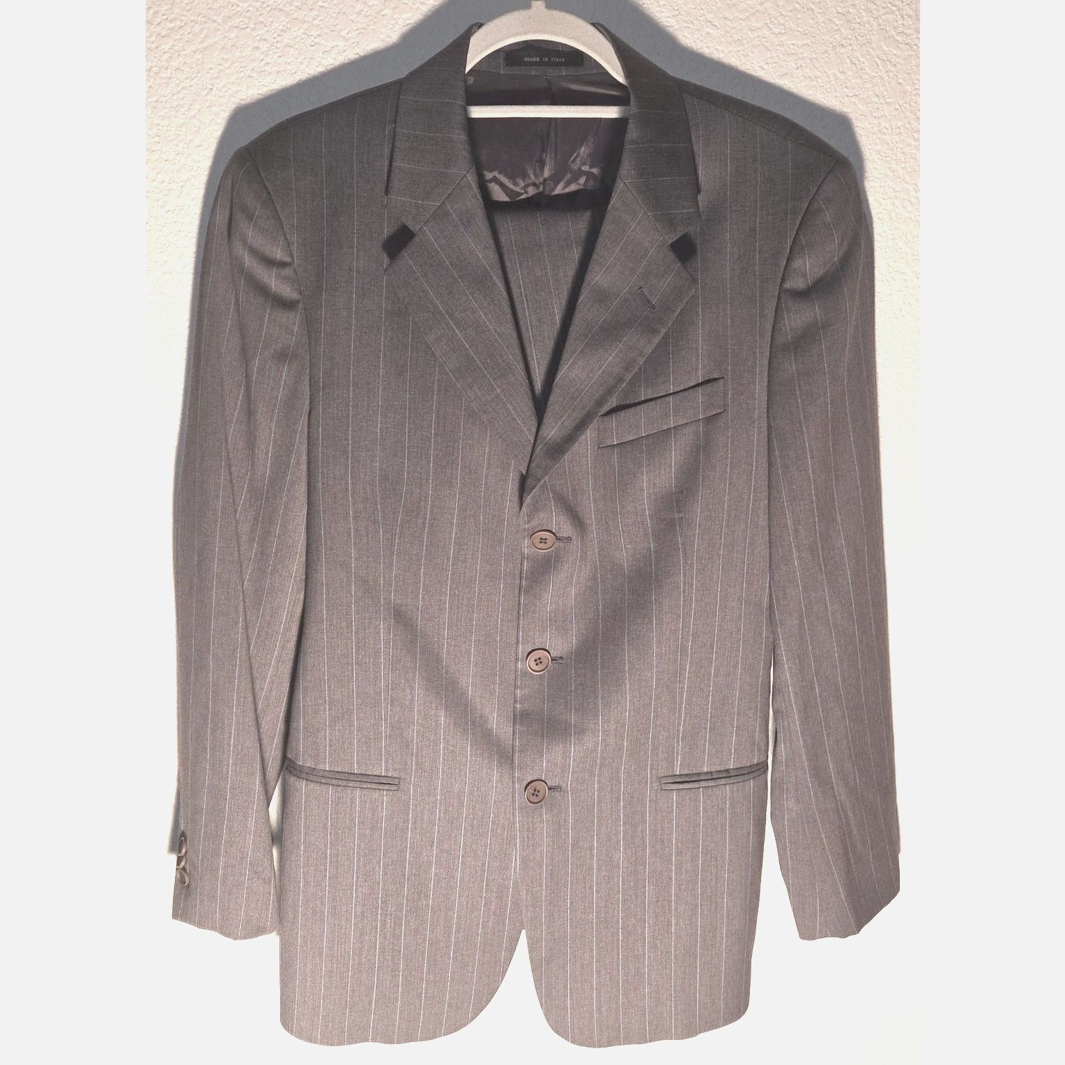 Emporio Armani Emporio Armani Grey Pinstripe Suit - Size 38R, Pants 29/30 Size 38R - 2 Thumbnail