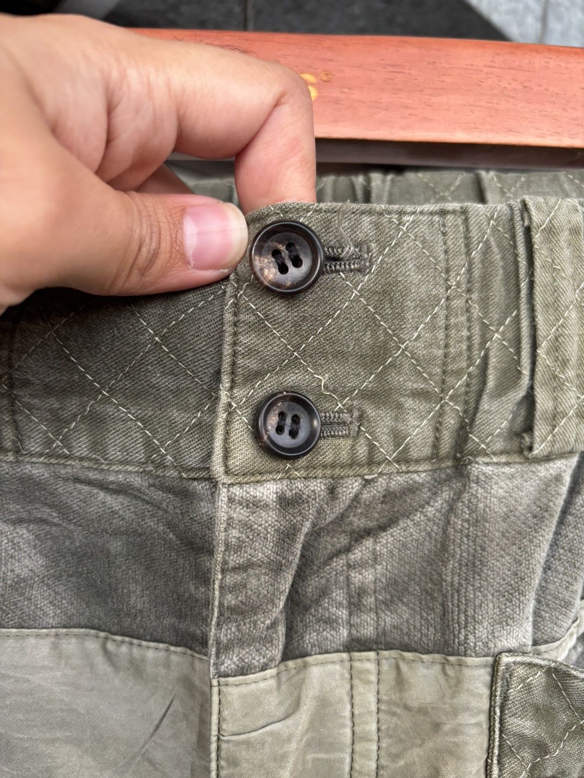 Homme Plisse Issey Miyake ISSEY MIYAKE WASHED GREEN PANELED PANTS Size US 30 / EU 46 - 5 Thumbnail